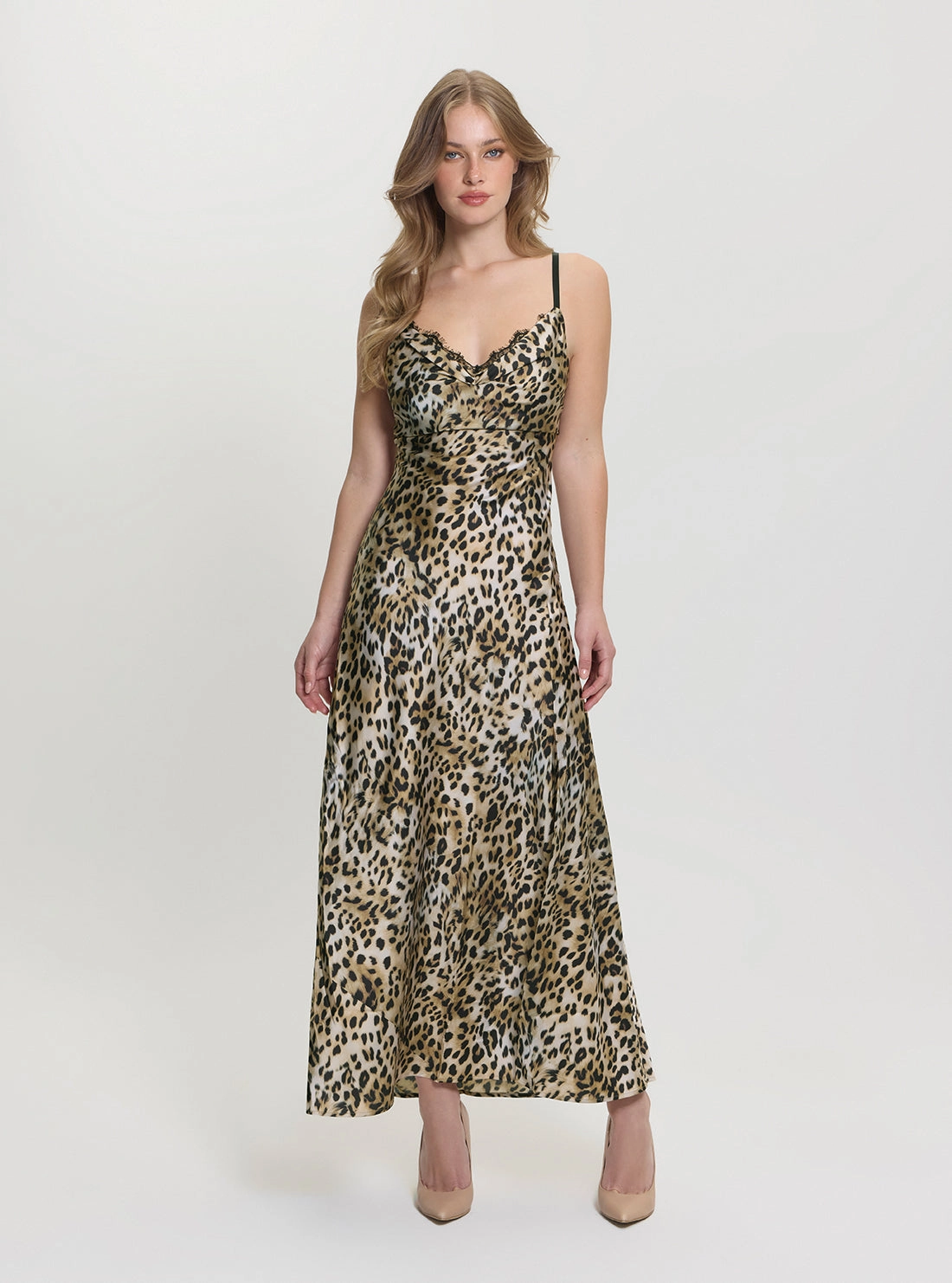 Eco Brown Adele Lace Maxi Dress Quiet Glow