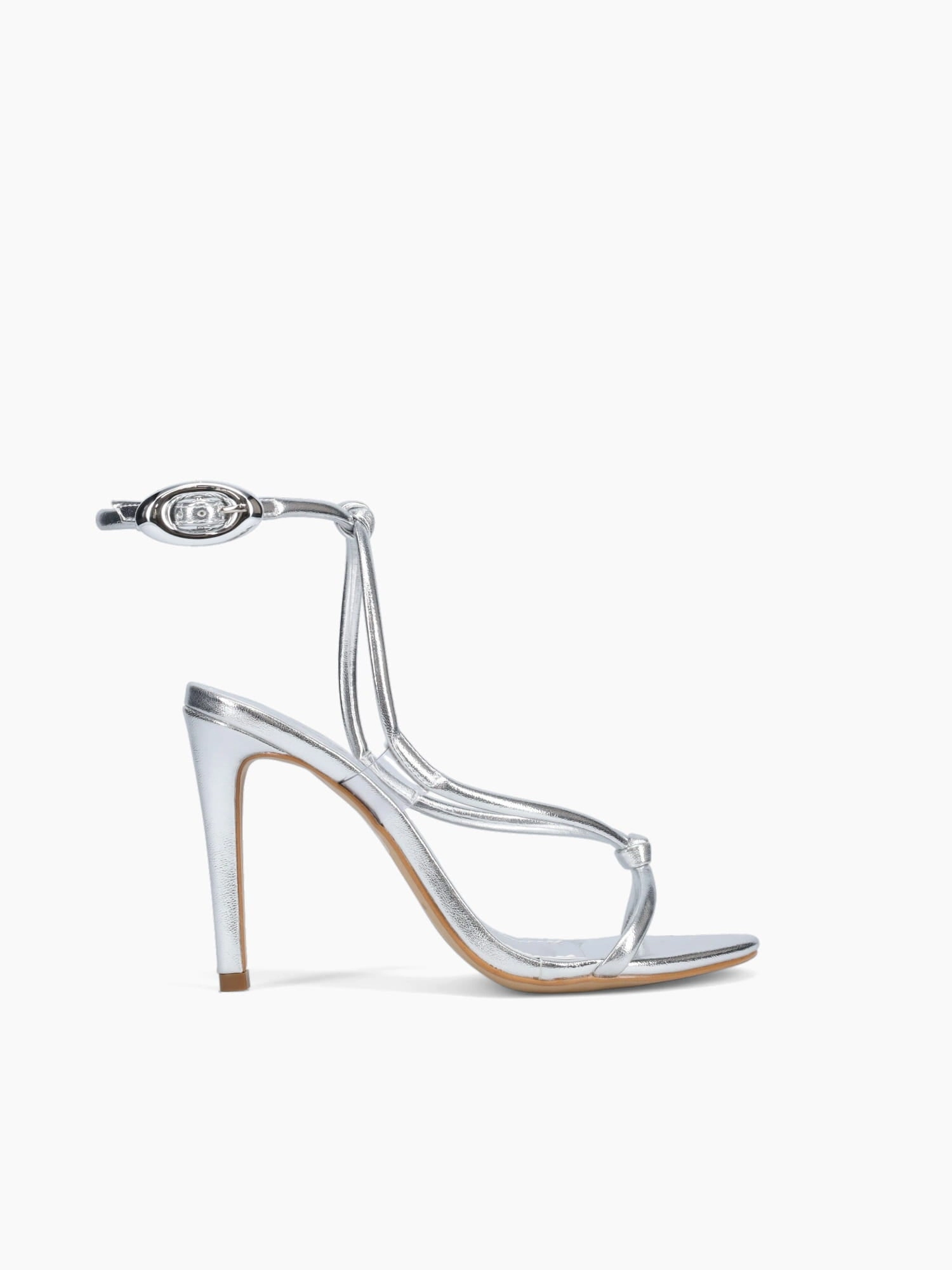 Amaya Silver Napa Metallic Textured Heels Peep Toe Booties