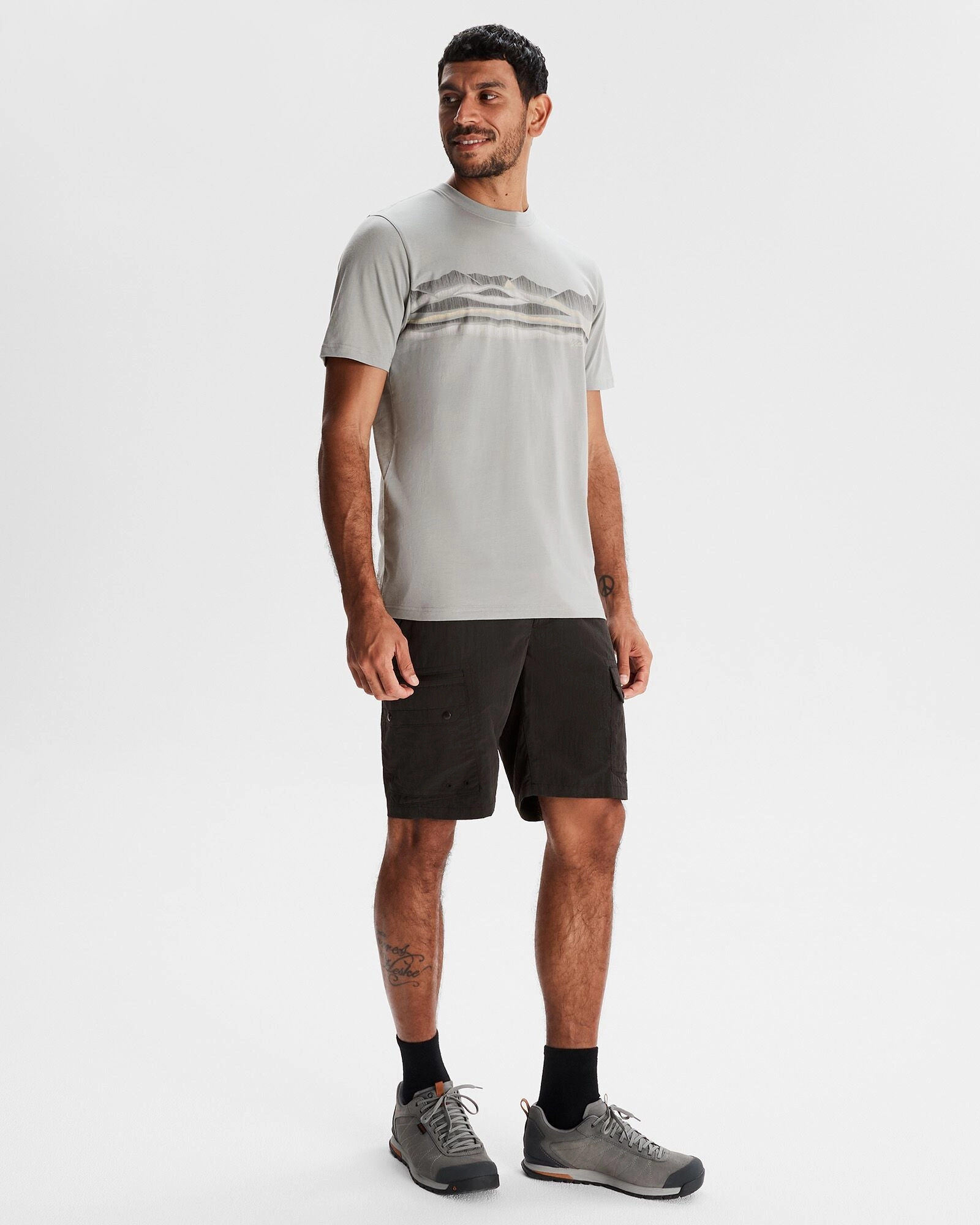 AntiPillingTreatment Men's Long White Cloud Organic Cotton T-shirt - Light Moon