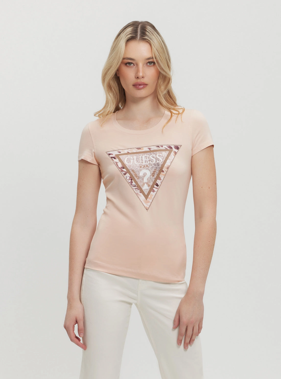 Ethical production Pink Cheeta Logo T-Shirt