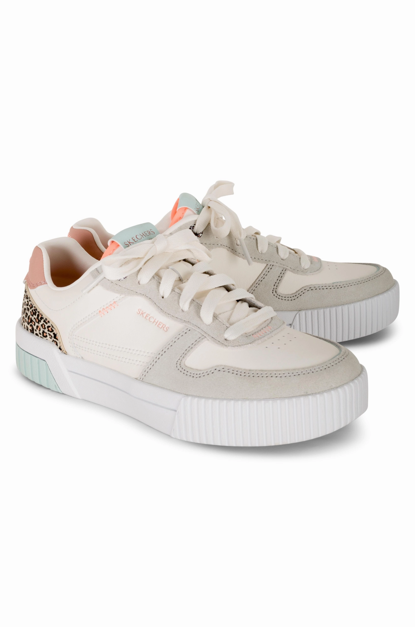 Comfort Fit Design Sneaker with Leopard print detail | NATURAL | 185091 AB