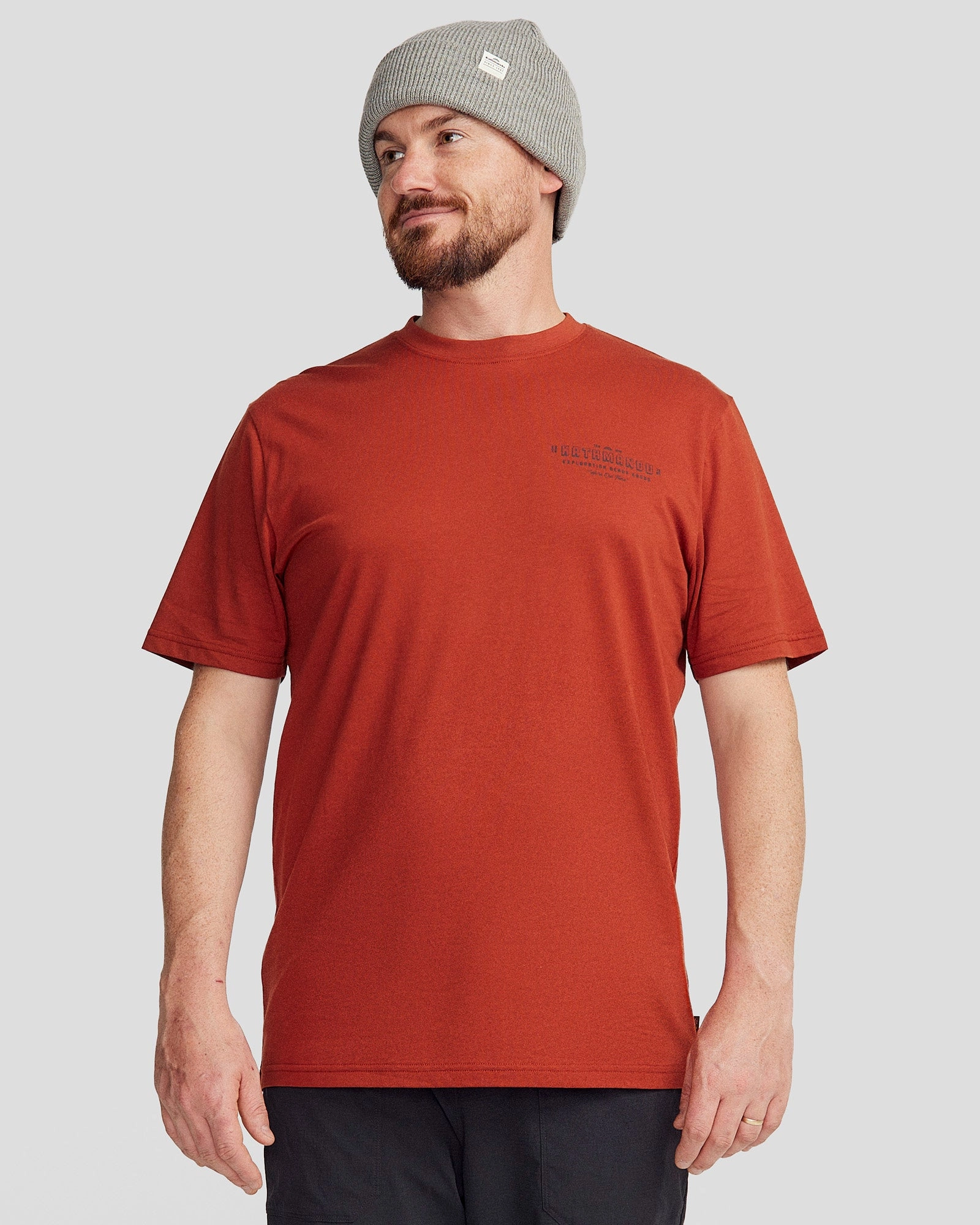 Stretch Fit Engineering Men's Exploration Organic Cotton T-shirt - Redwood