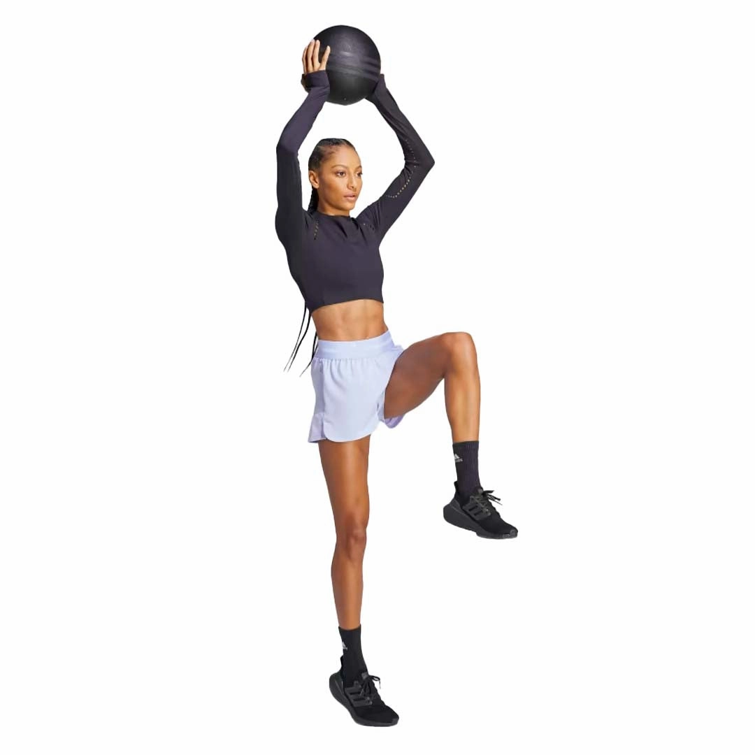 adidas - Women's Training Hyperglam Pacer Shorts (IC8058) SturdyBeltLoops Timeless Fit