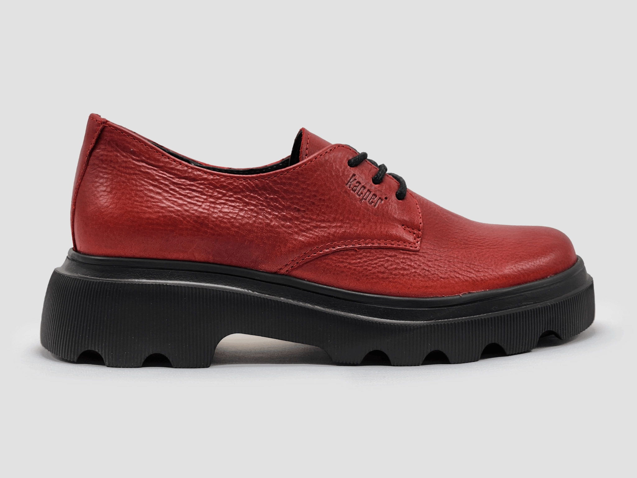 Women's Modern Low-Top Leather Shoes - Red Forest Step Minimal Weight