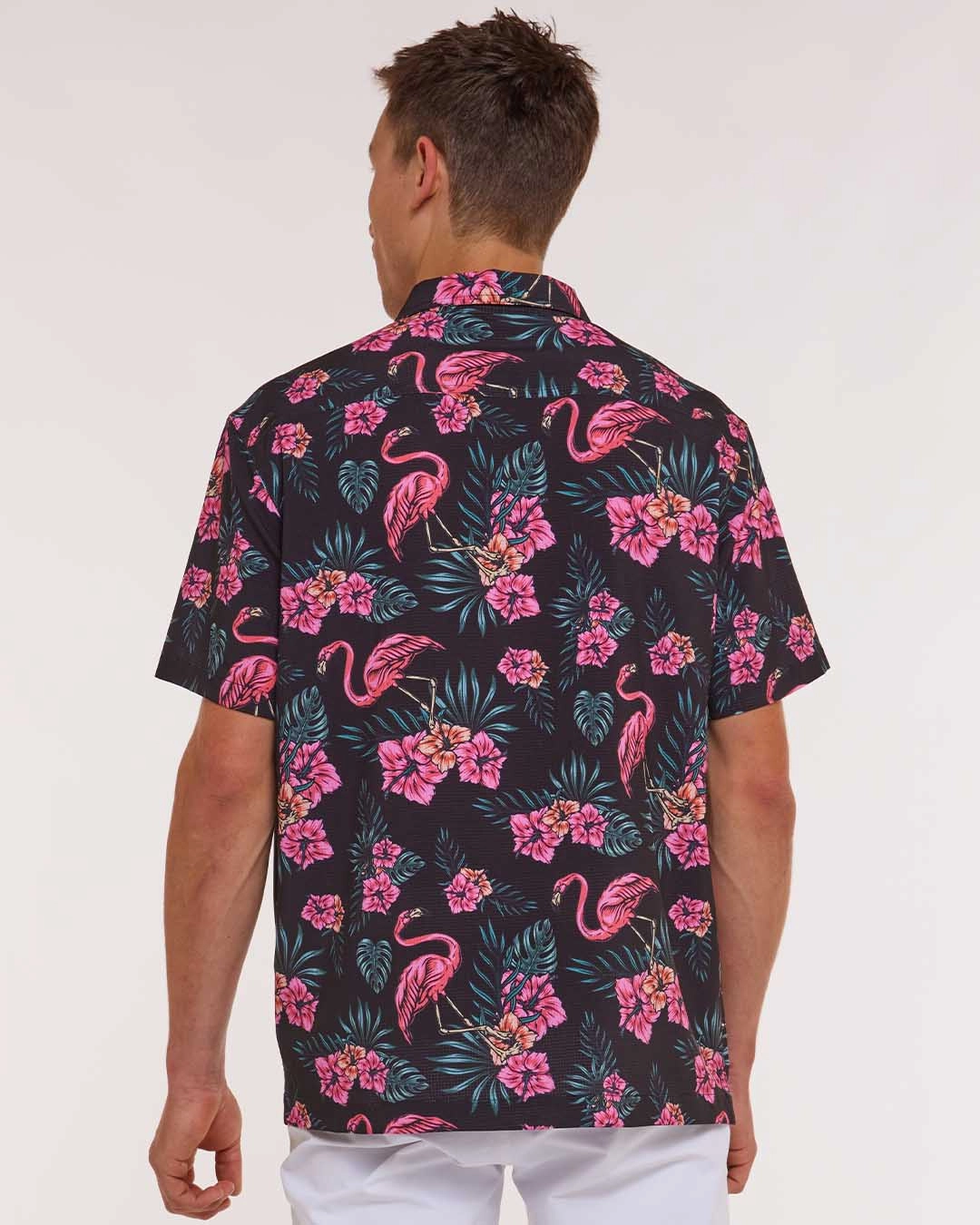 Mens Tech Party Shirt | Parker Clean Edge Trim Micro Perforated Texture