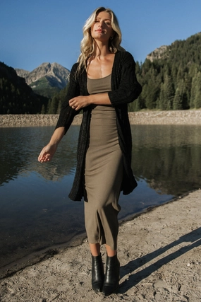 Casual Knit Layer Devman Knit Cardigan | Black