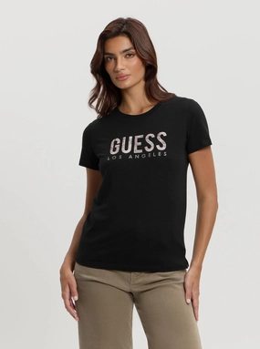 Eco Black Python Logo T-Shirt Durable Fiber Blend