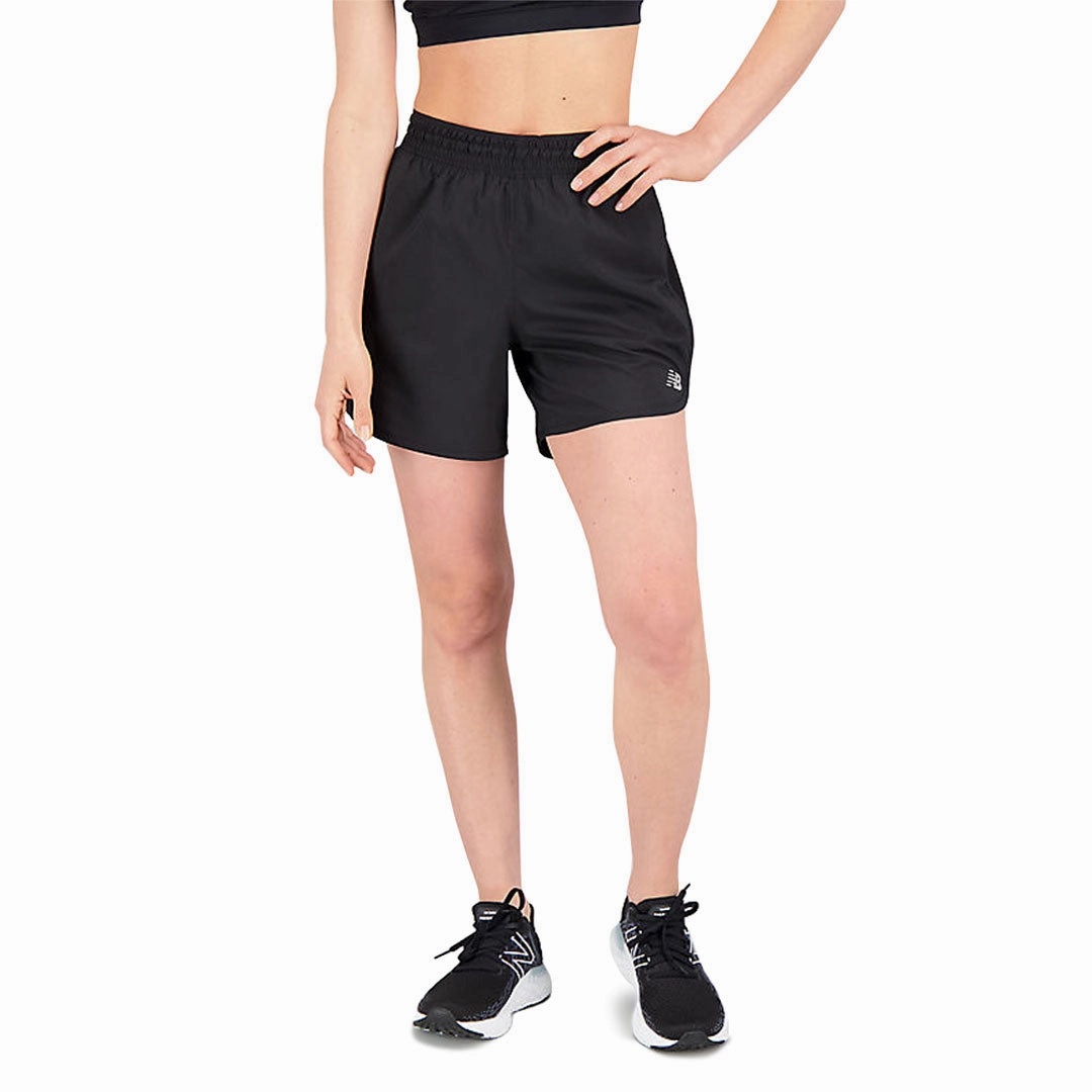 Anti Pilling Textile New Balance - Women's Accelerate 5 Inch Shorts (WS01209 BK)