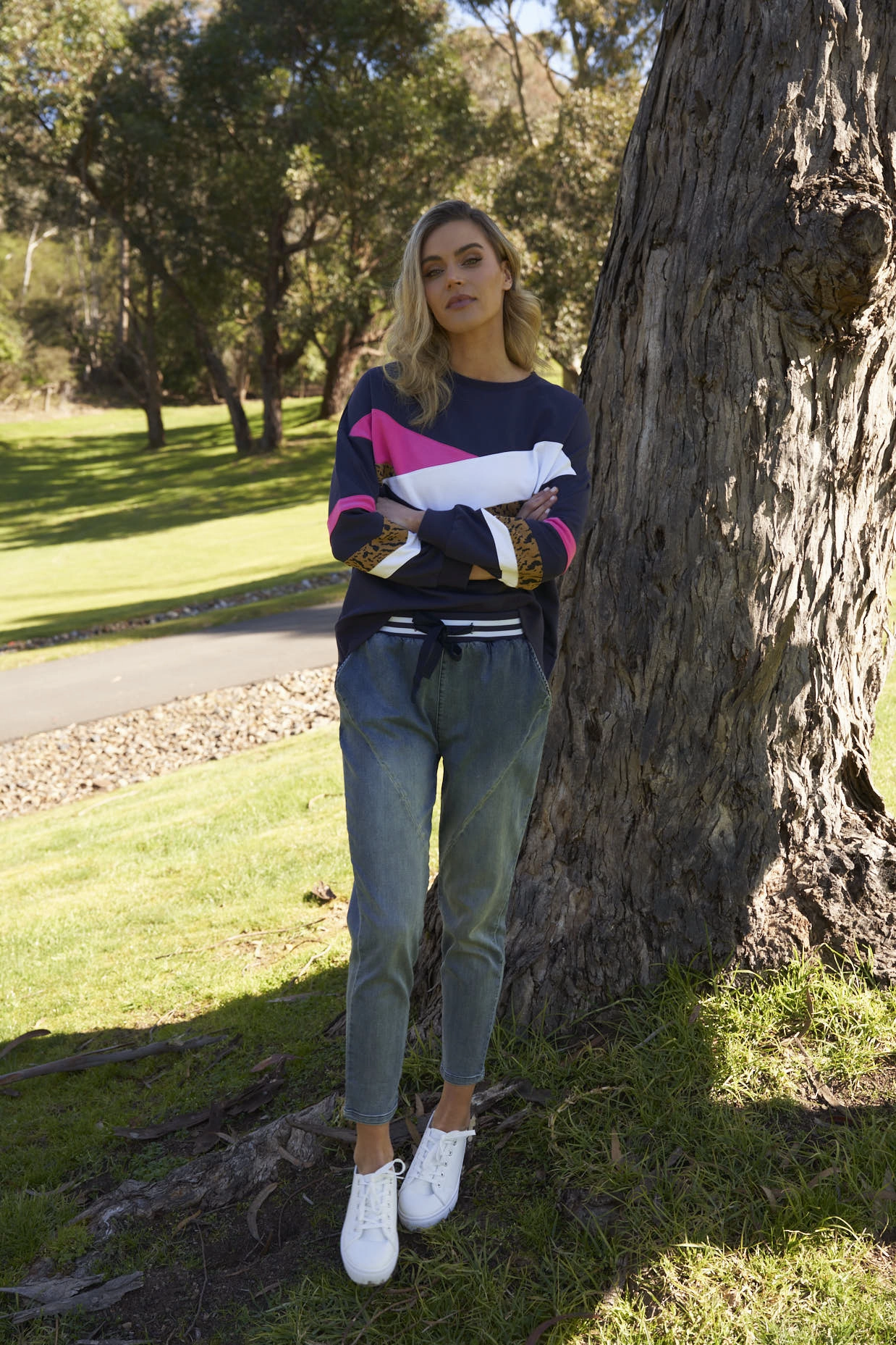 Betty Basics Dakota Jean Azure Morning Stretch Active Lifestyle Flatlock Seams