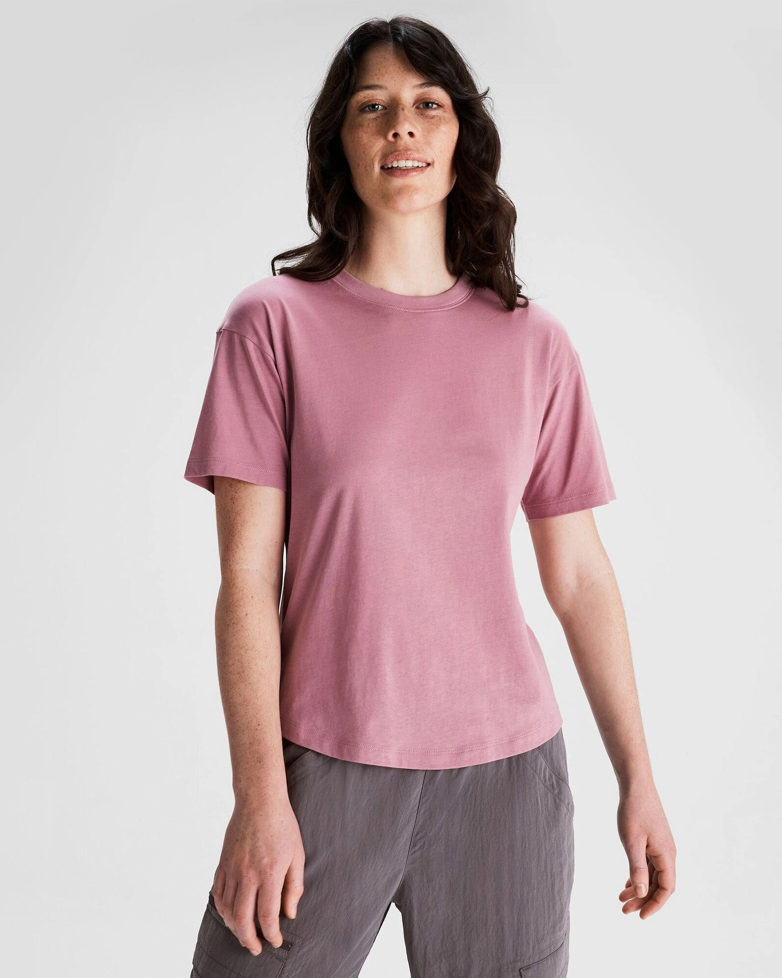 FeatherlightConstruction Women's Solid Organic Cotton T-Shirt - Orchid