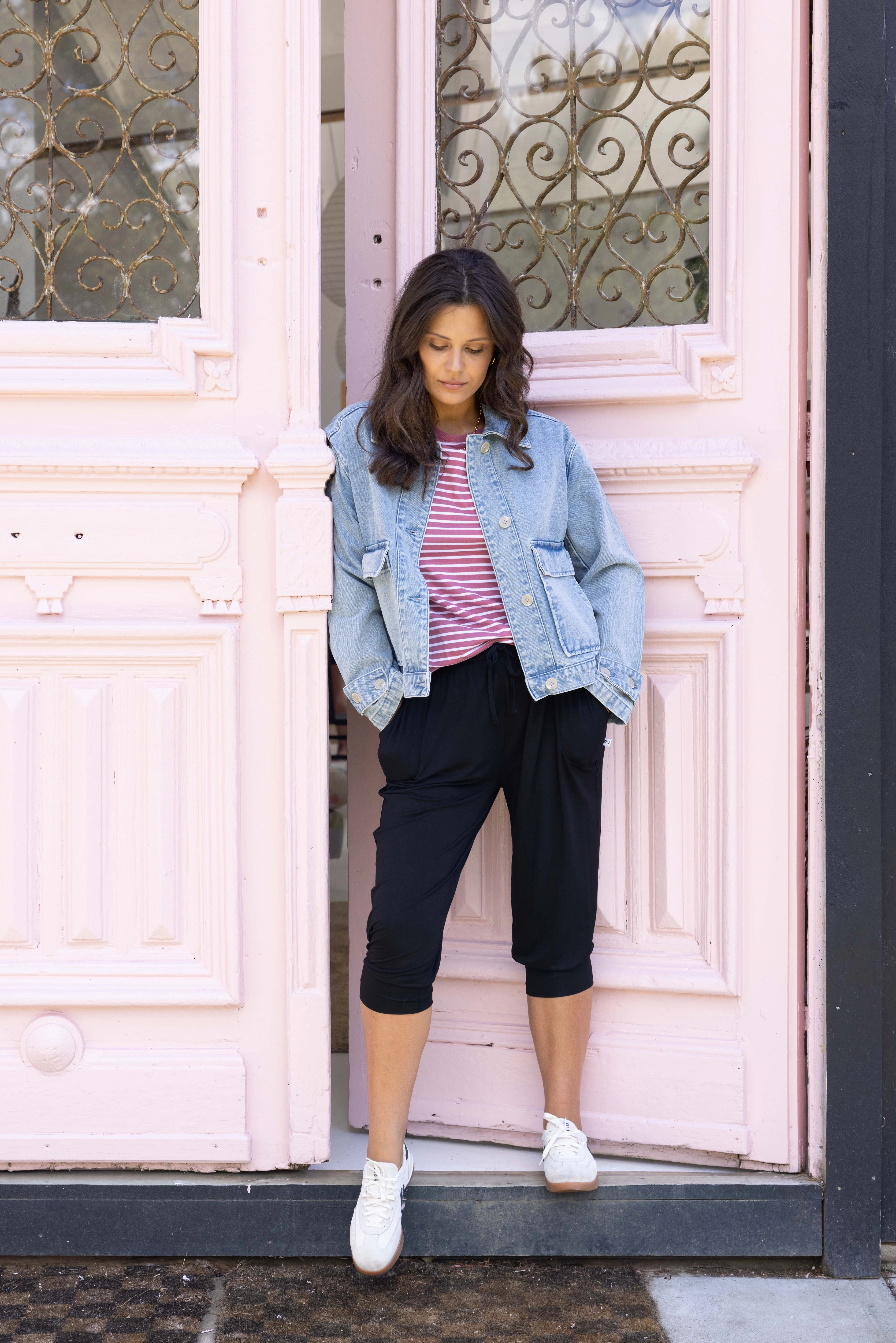 Shine On Label Eclipse Denim Utility Jacket Washed Blue Airflow Ventilation System Smart Casual Piece