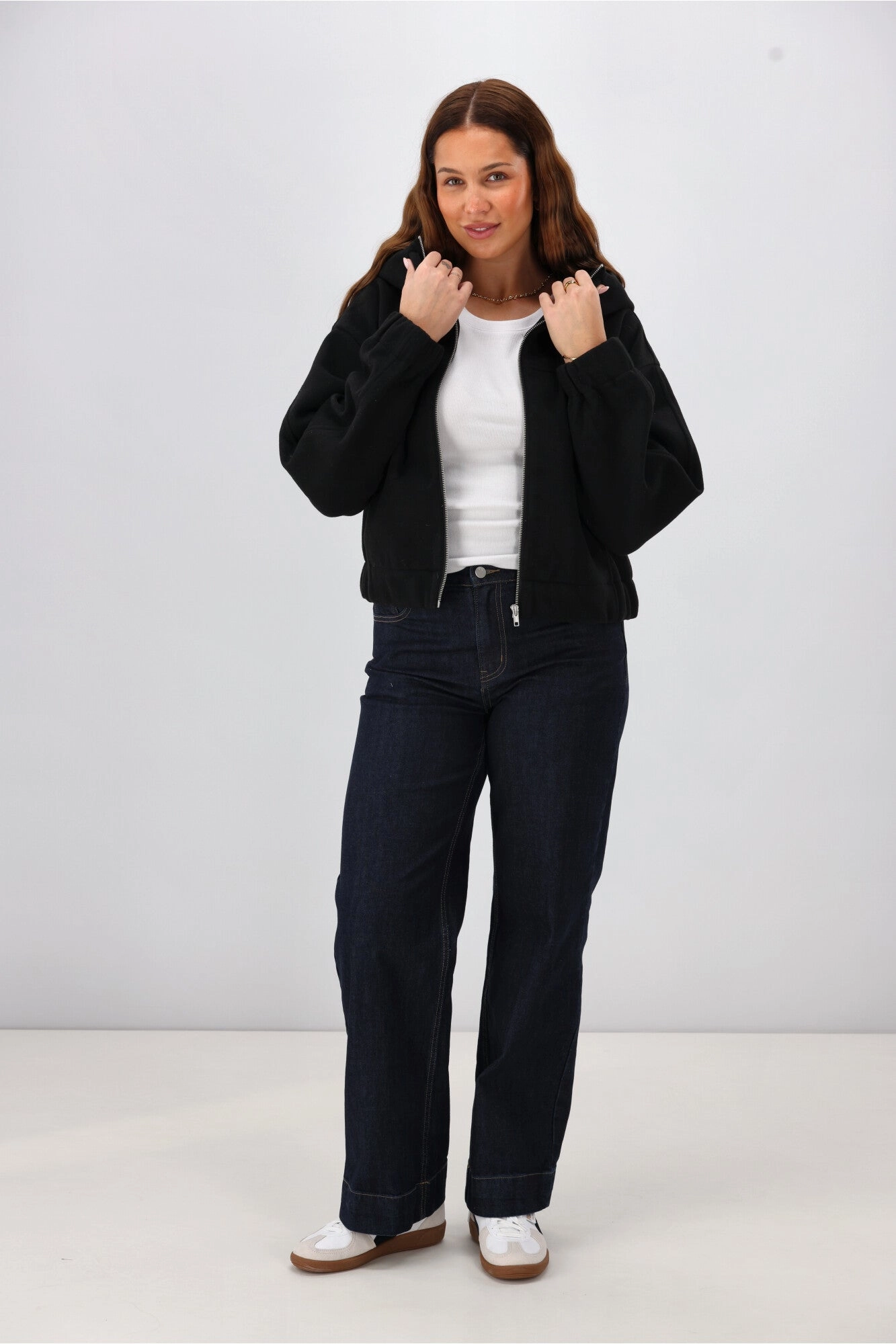 Dry Weather Look Stitched Look Shine On Label Metro Felt Hooded Bomber Jacket Black