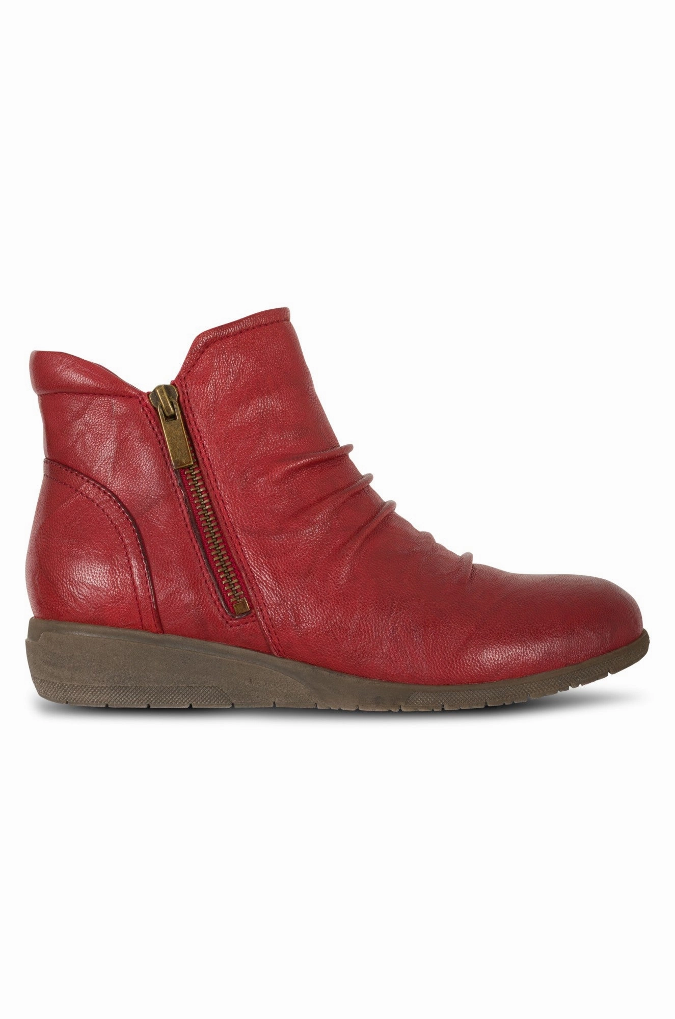 Natural Comfort Leather Ankle Boot | RUSTIC RED | AQUA B1 Rugged Terrain