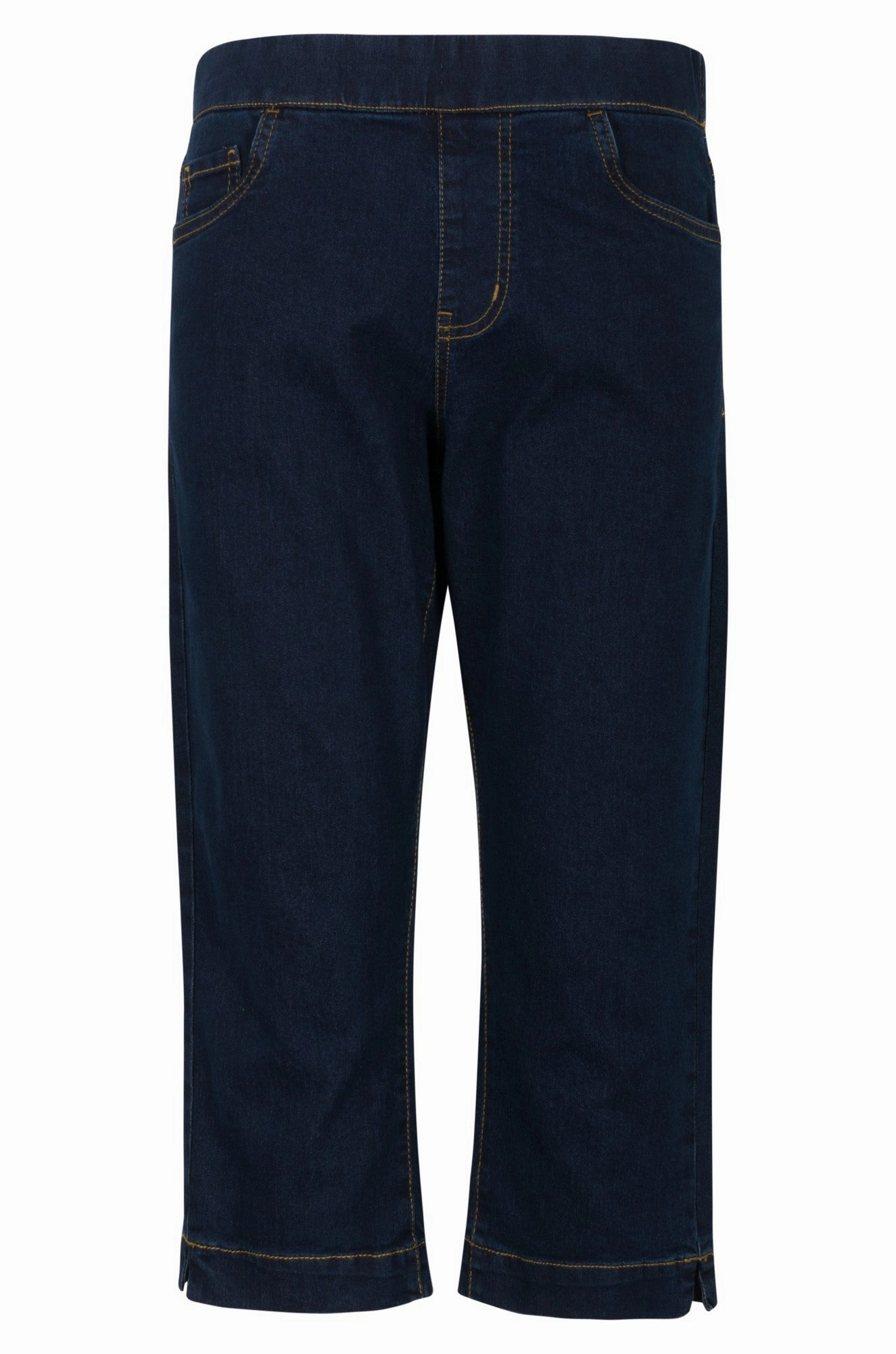 Pull on Mid Calf Jeans | DARK INDIGO | 6506A1 Eco Friendly Dye Process Evening Stroll Stretch Breathable