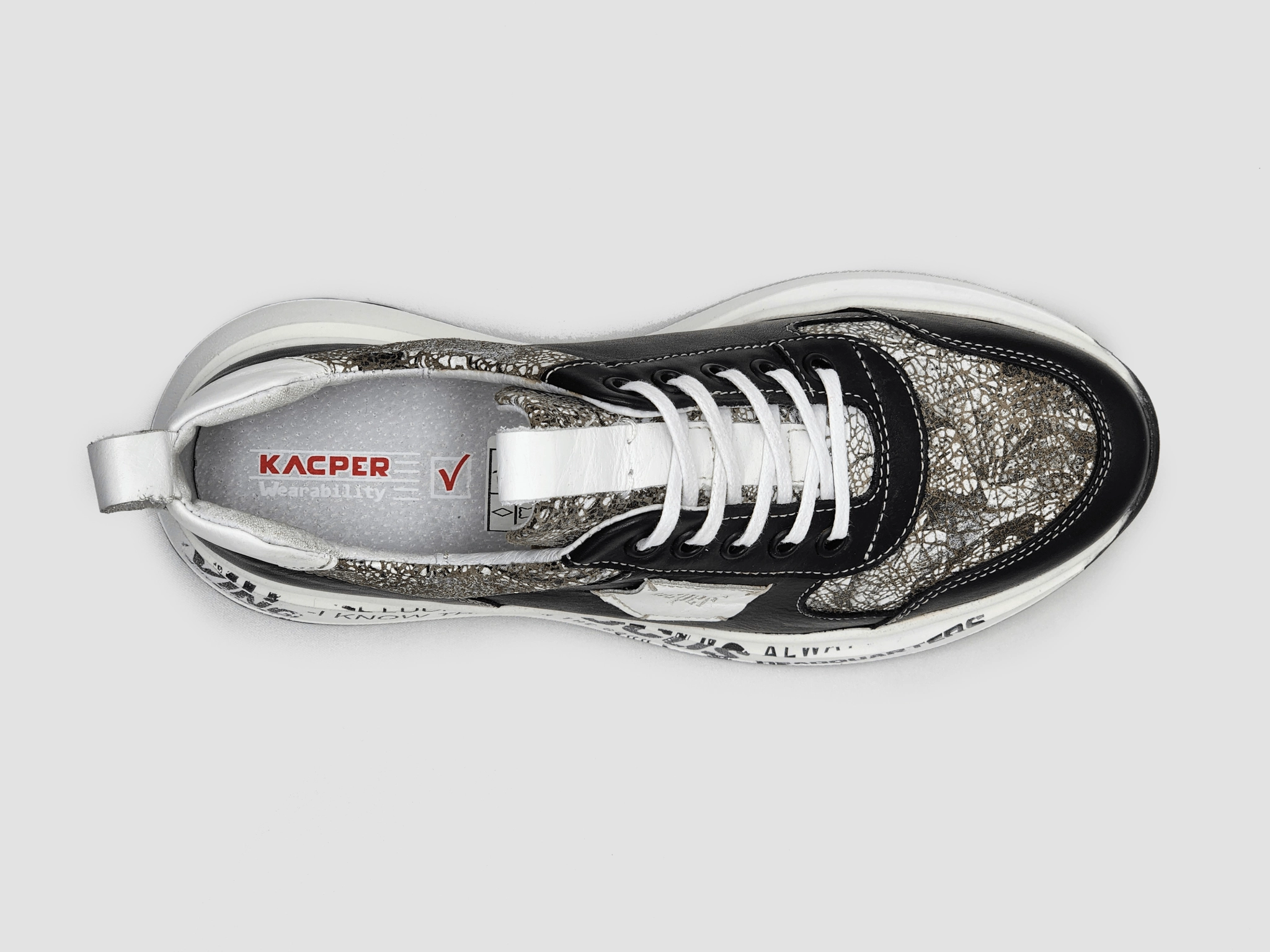 Women's Focus Leather Shoes - Black Work Jog Step Out