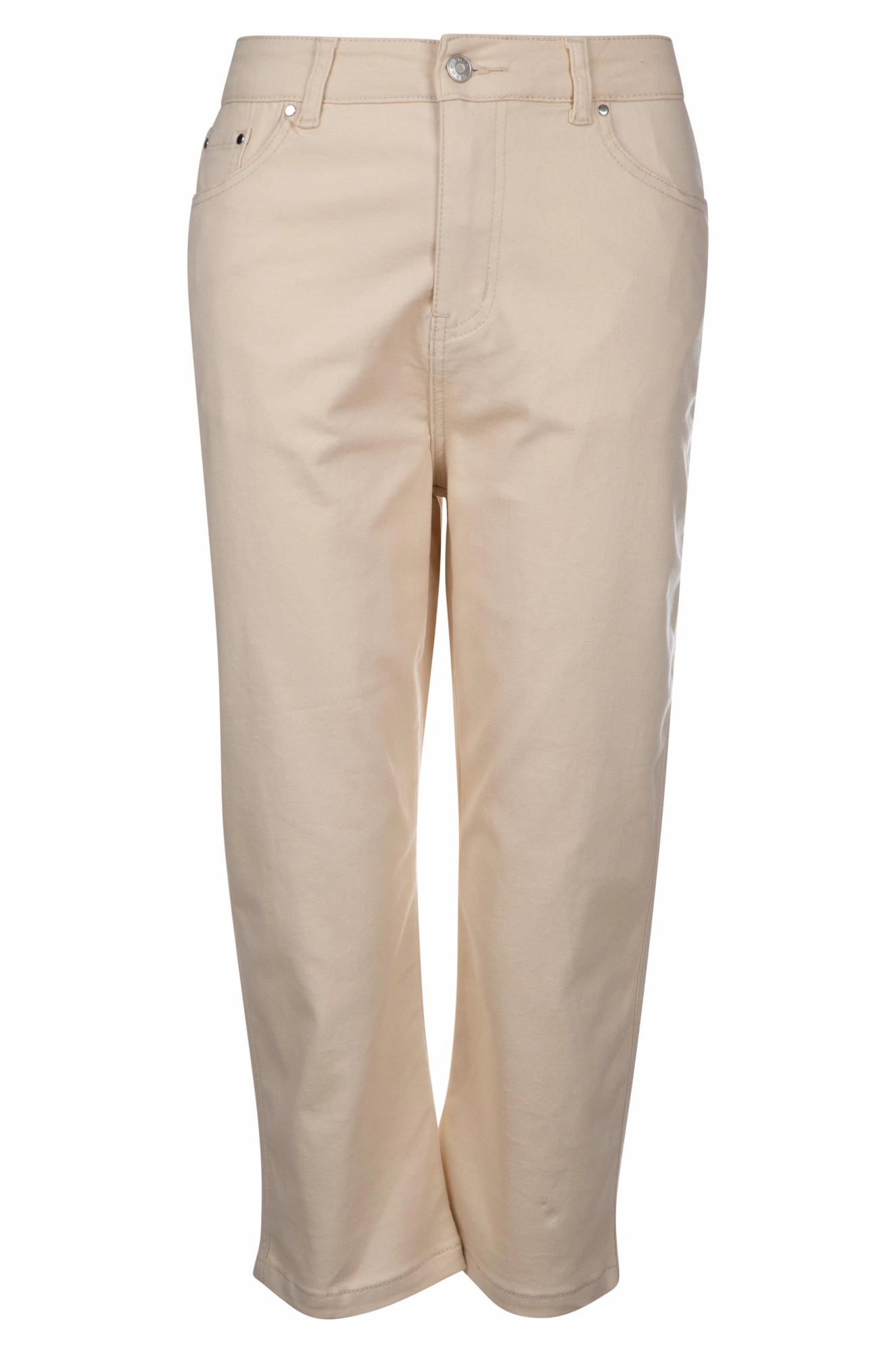 Stretch Cotton blend MId Calf Jeans | ECRU | 6923A1 Minimalist Pocket Layout Smart Casual Classic Wear