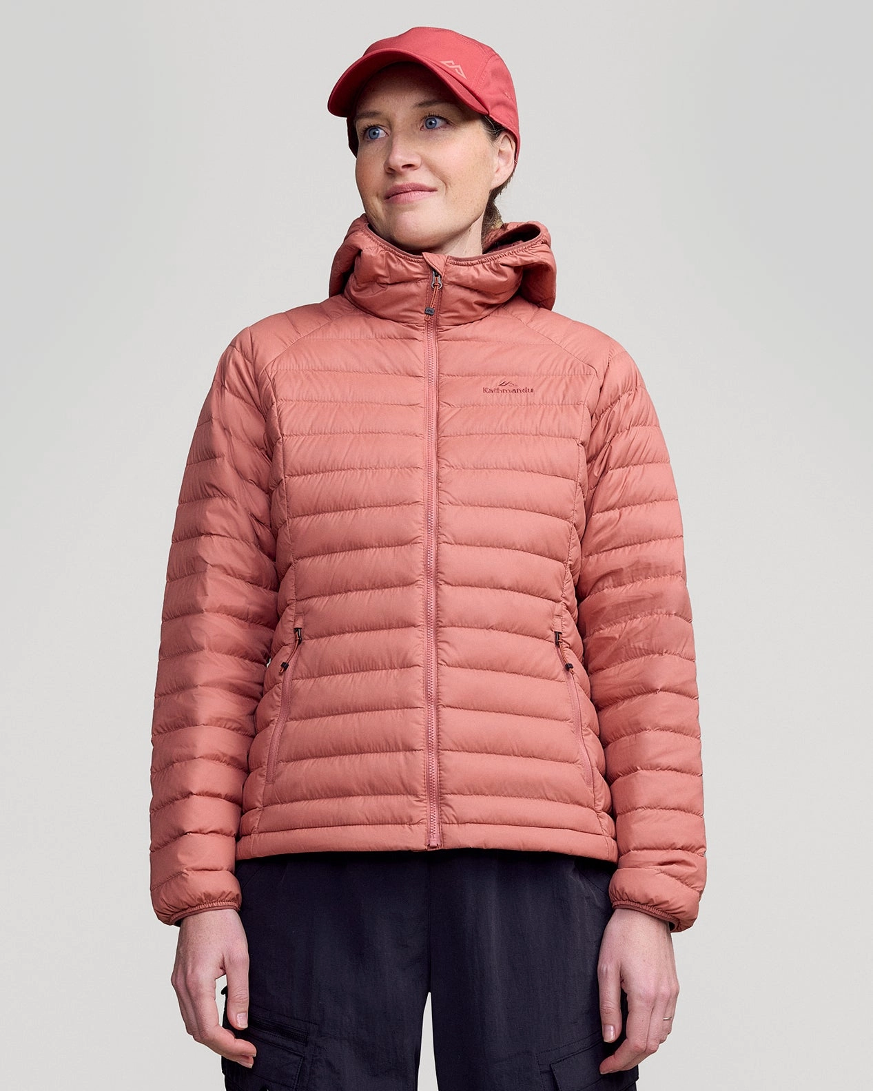 Women's Heli Down Hooded Jacket v3 - Clay Convertible 2 In 1 Function Quilted Insulation