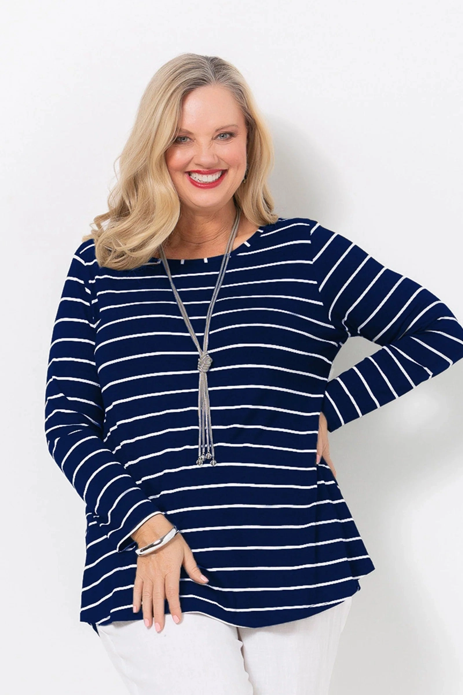 Swish - 540094 Long Sleeve Stripe Knit Tee Running Speed