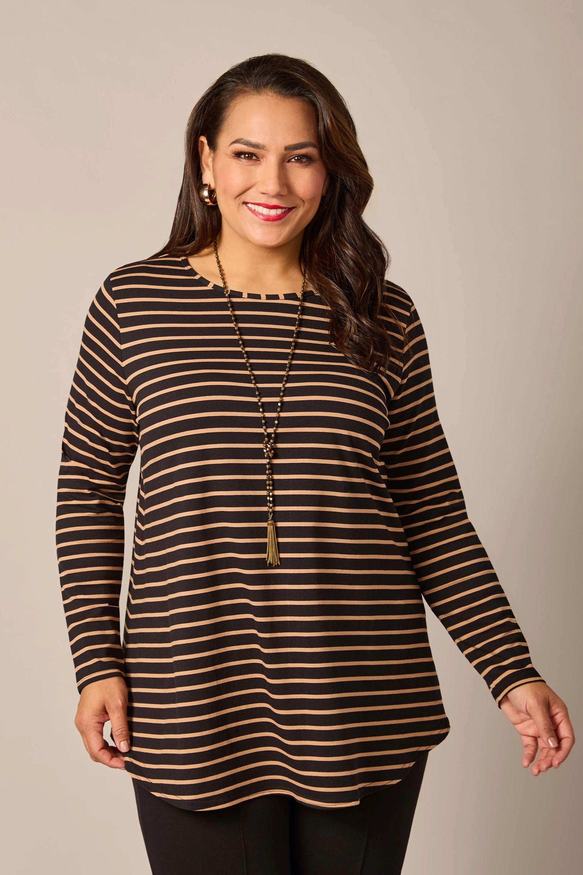 Cozy Comfort Look Swish - 540094 Long Sleeve Stripe Knit Tee
