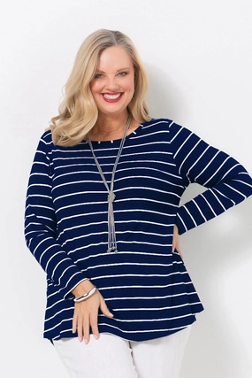 Swish - 540094 Long Sleeve Stripe Knit Tee Running Speed