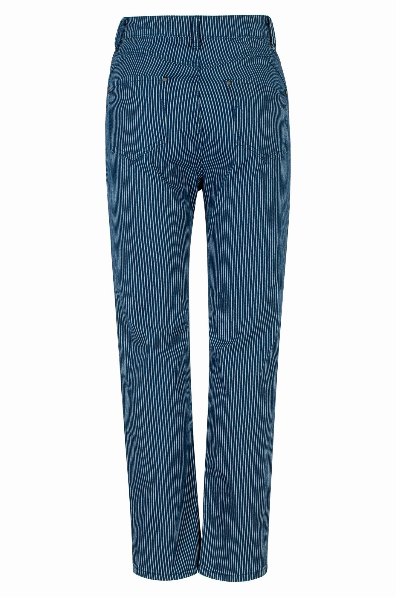 Party Look Couple Look Earthy Teen Outfit Eco Friendly Travel Outfit Stripe Denim Short Jeans | Indigo Sky Stripe | 6891B1