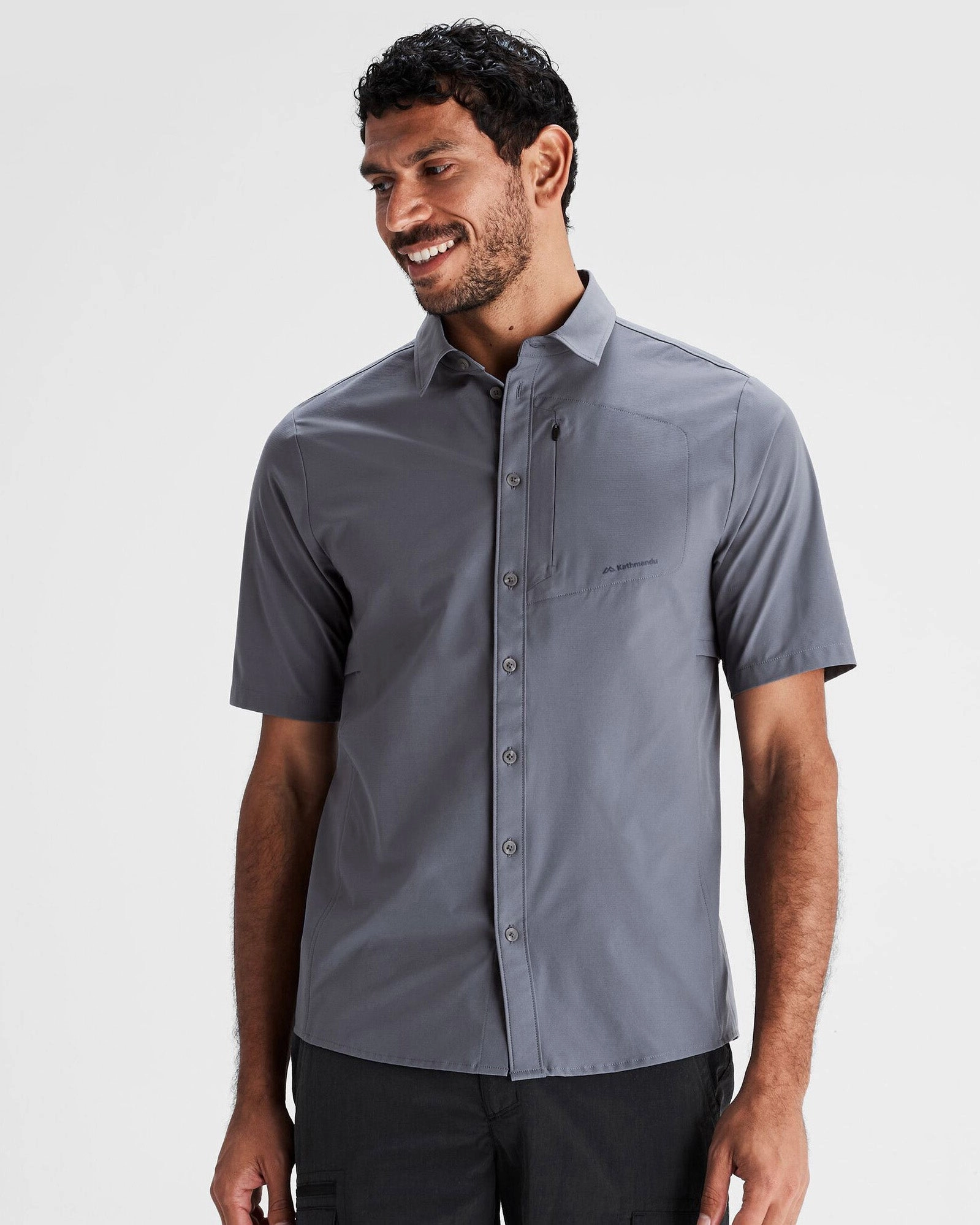 Men's Sun Breaker Short Sleeve Shirt - Light Navy Layering Essential Vibrant color