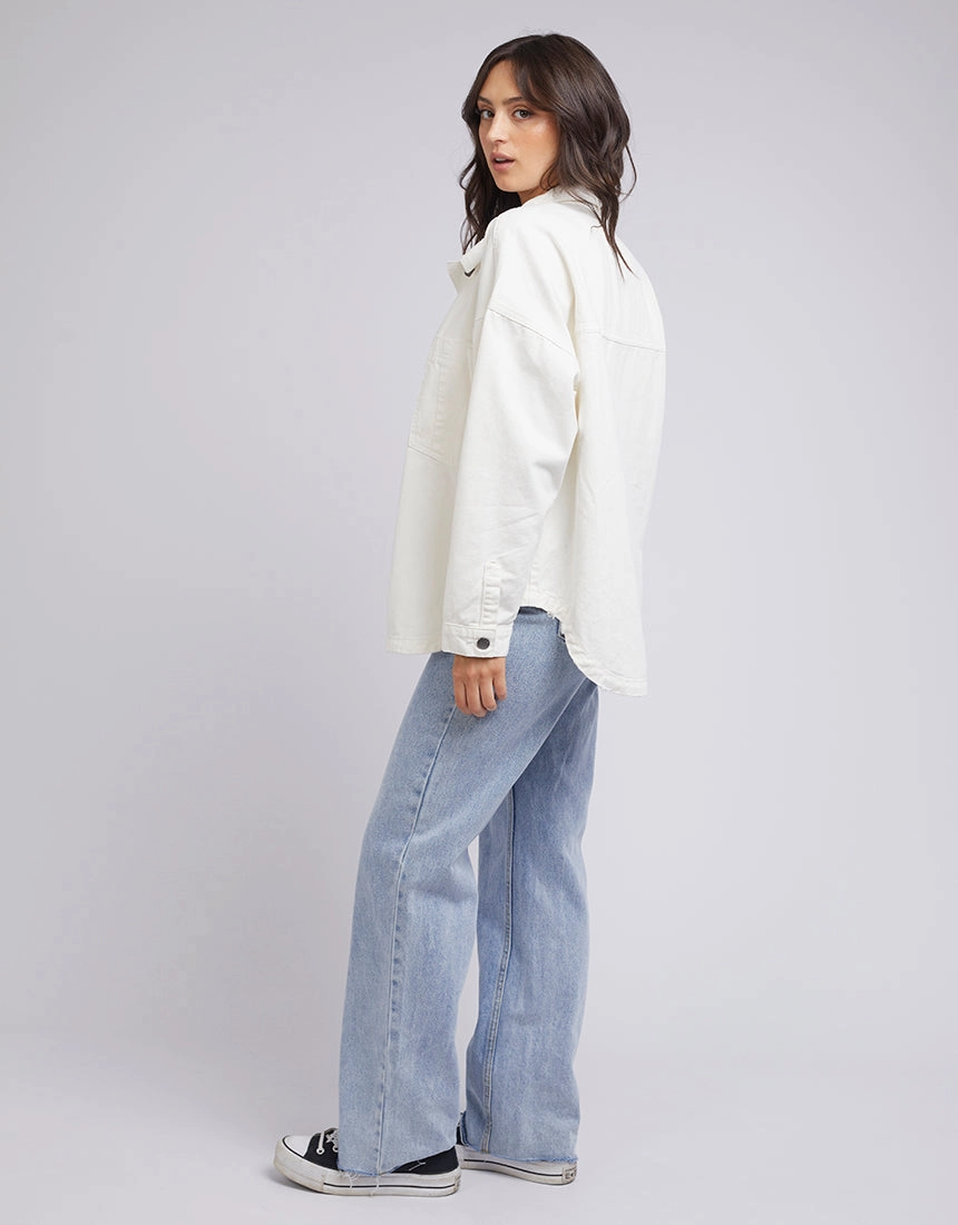 Down Stuffed All About Eve Dale Shacket Vintage White