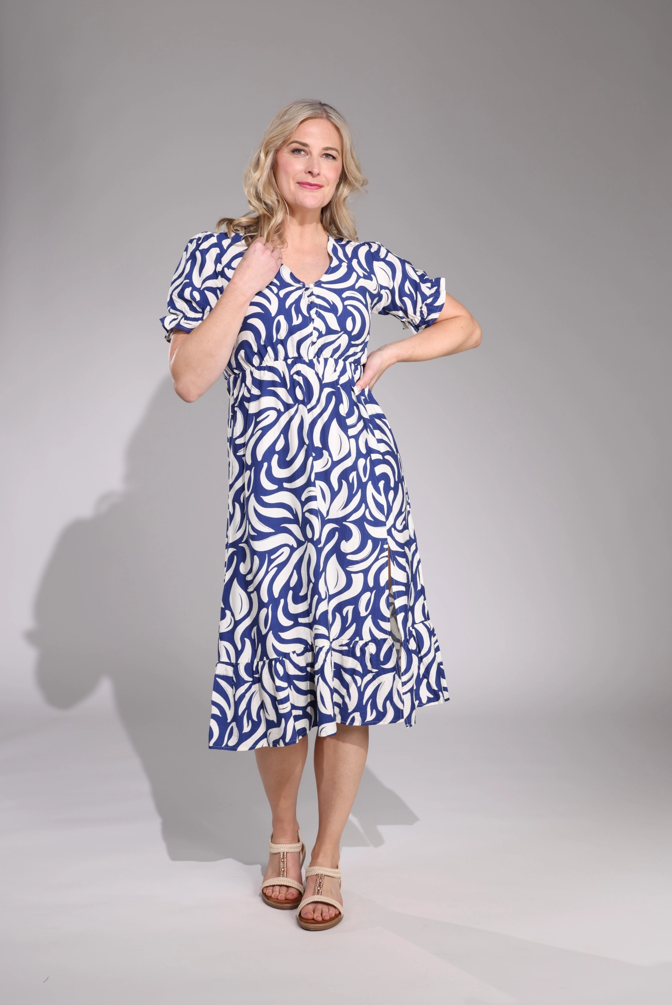 Family Warm Midi Sundress | Cobalt Curves | 0106C1