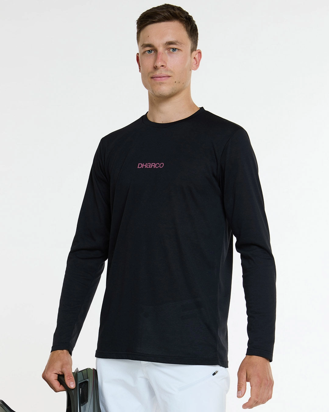 Sporty Look Mens Long Sleeve Tech Tee | Black
