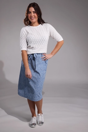 100% Cotton Chambray Skirt | Mini Daisy | 6653A1 yoga session
