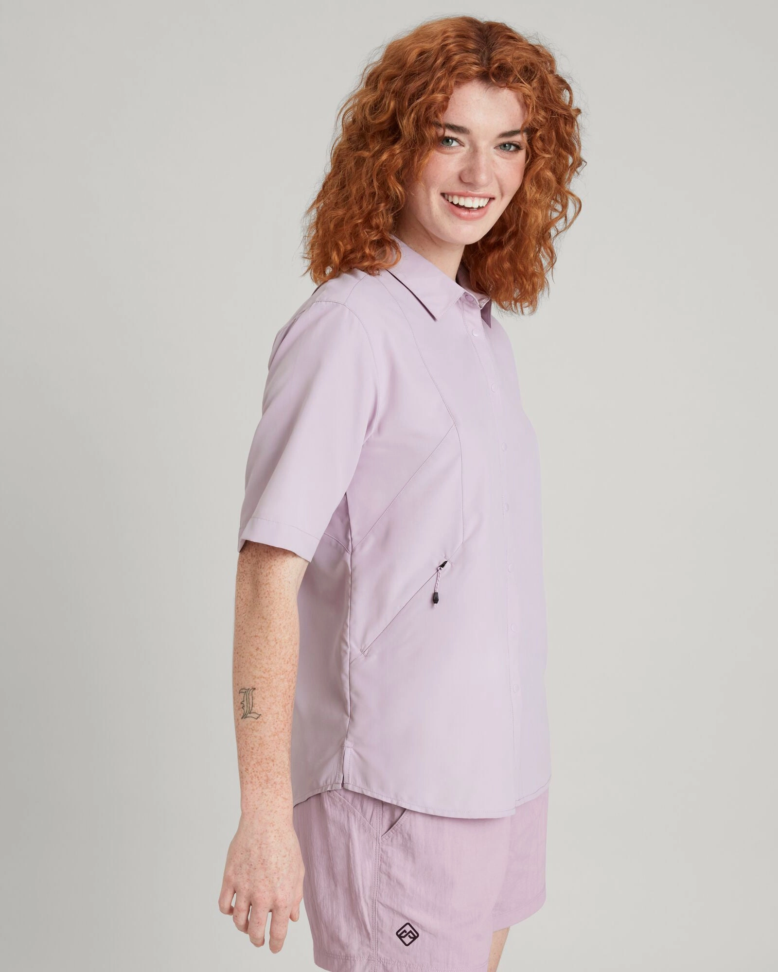 Comfort Stretch SUN-Scout UPF Women's Short Sleeve Shirt - Lupin Field