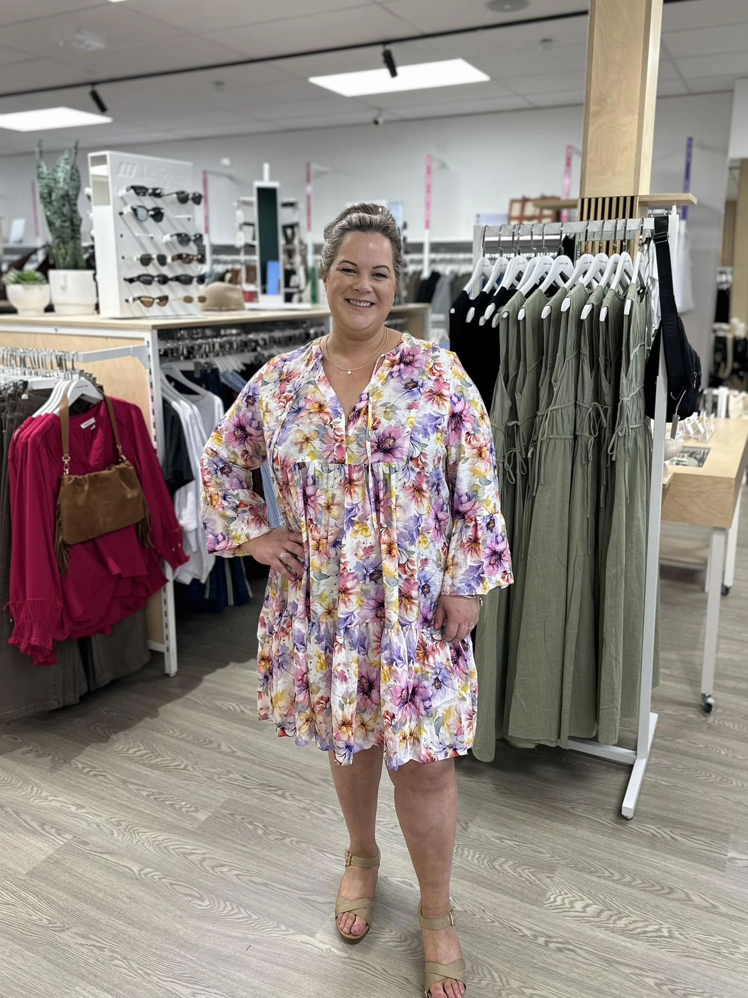 urban vibe Youthful Feel Sunday Boho Joelle Mini Dress Print Lilac Floral