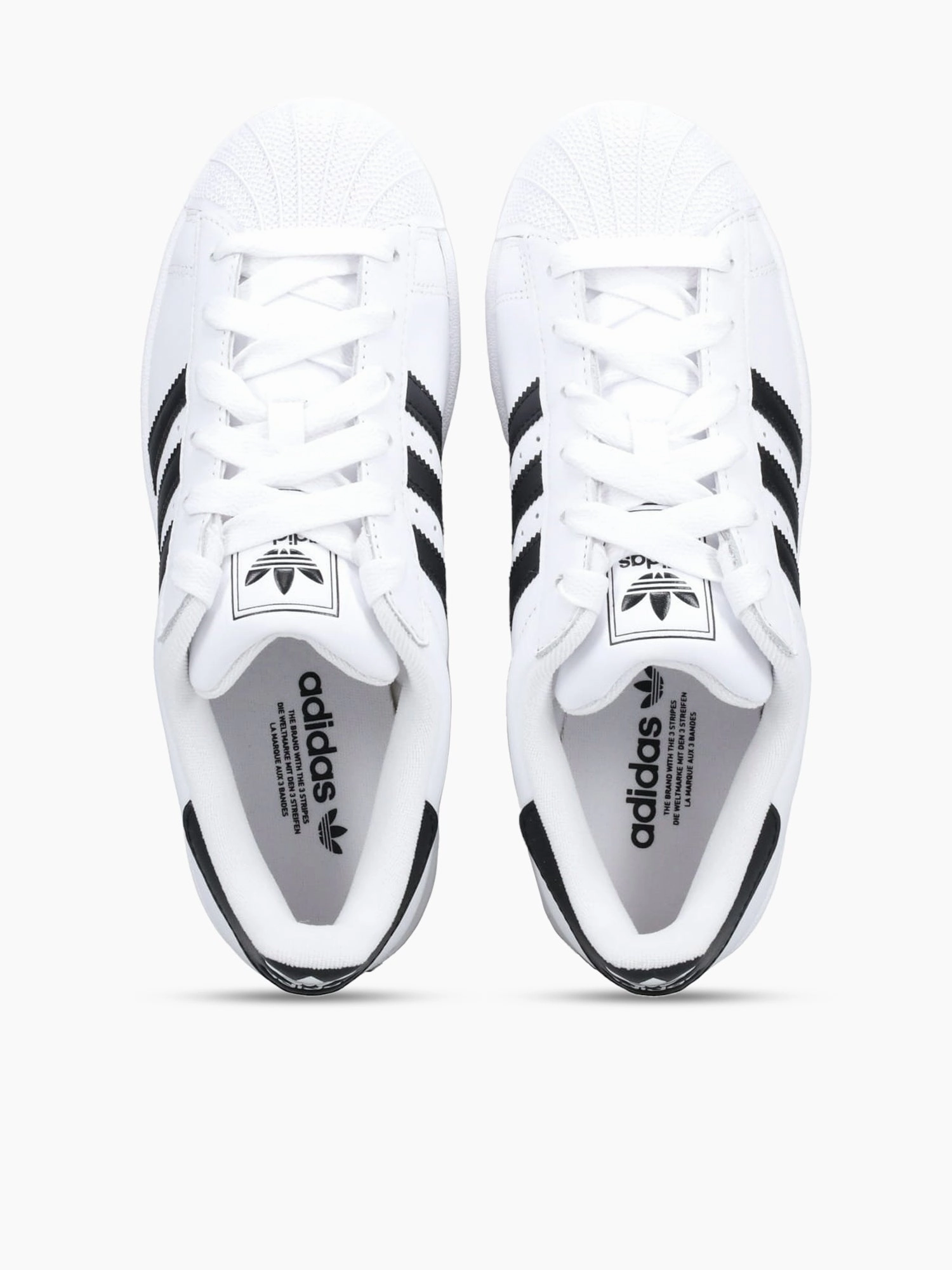 Super Star White Black leather Supportive touch Impact Dispersing Geometries