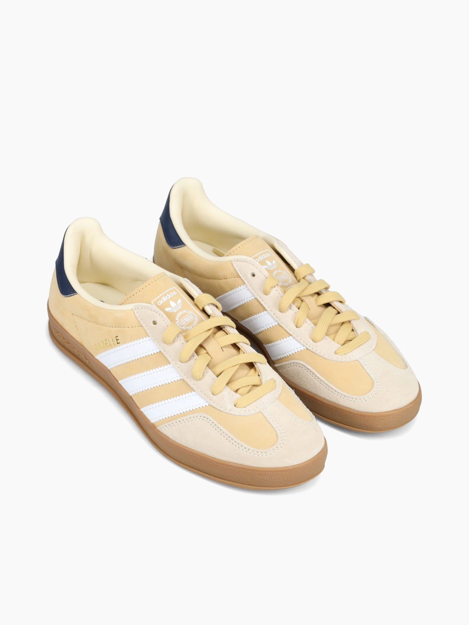 Weightless Running Tech Balanced Drop Height Gazelle Indoor Beige Navy suede