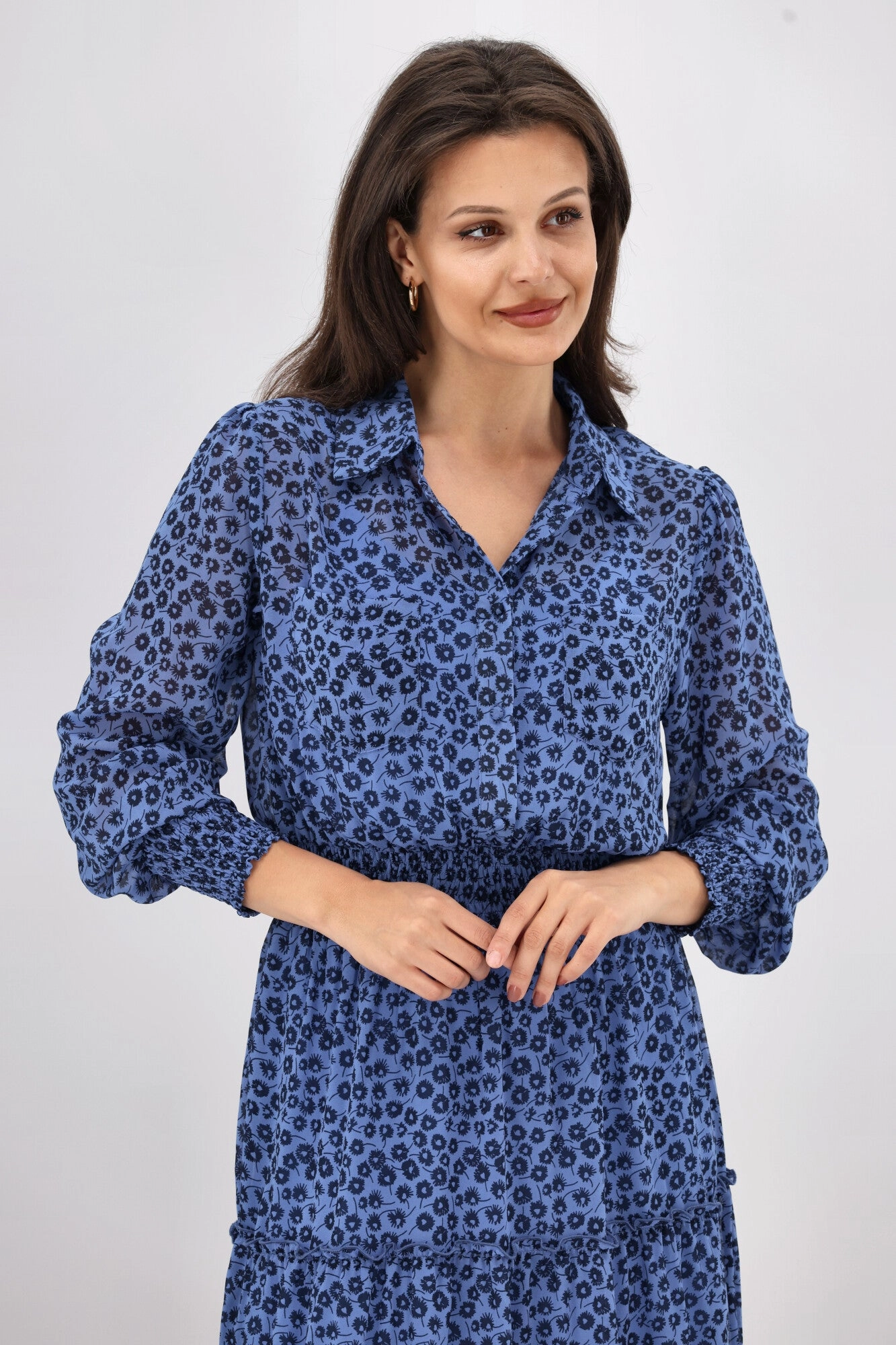 Work Pairing Gentle Flow Gloss The Label Viviana Tiered Dress Azure Floral