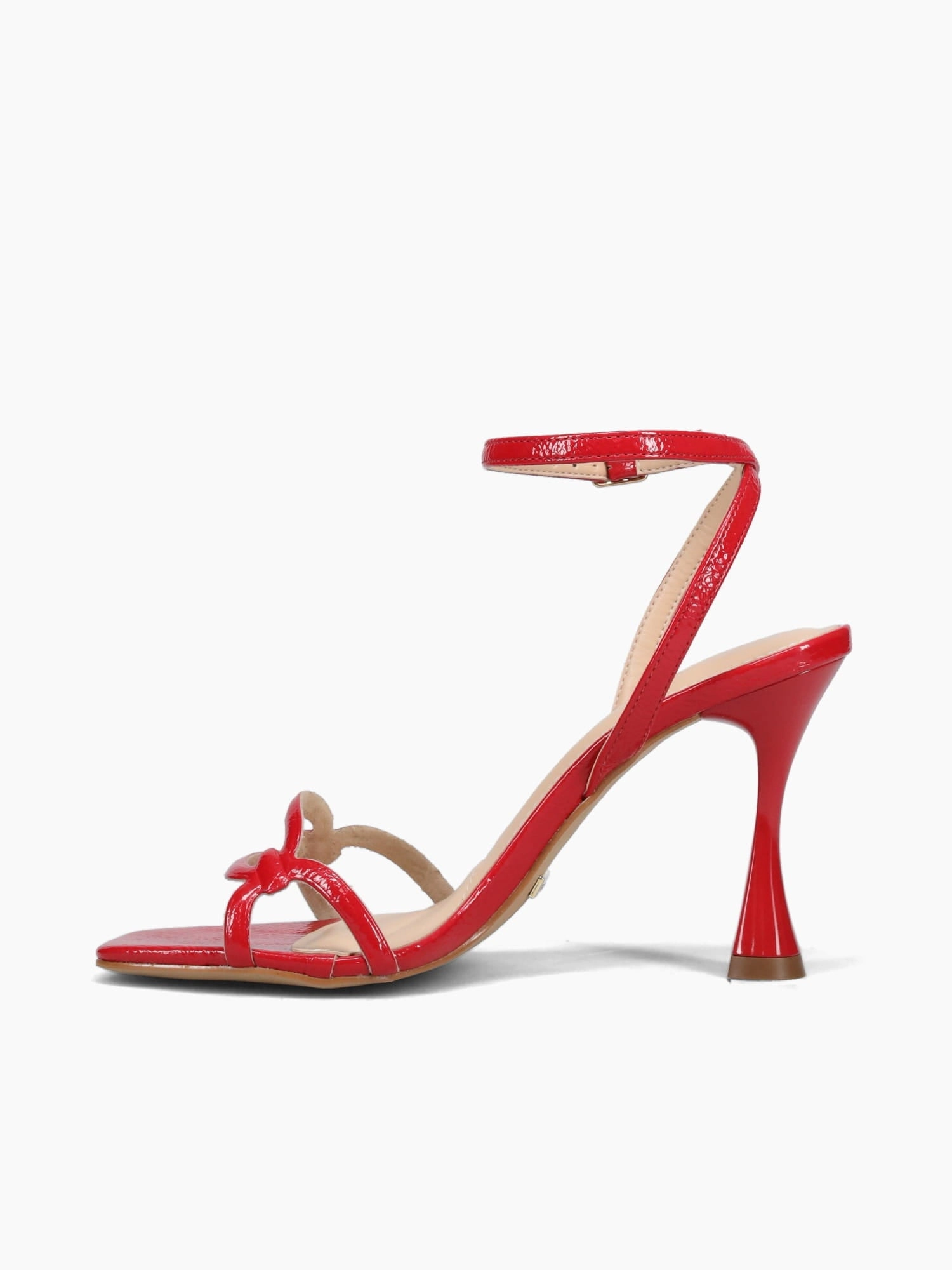 Clarissa Vermelho Verniz Glossy Strappy Sandals Comfortable to walk