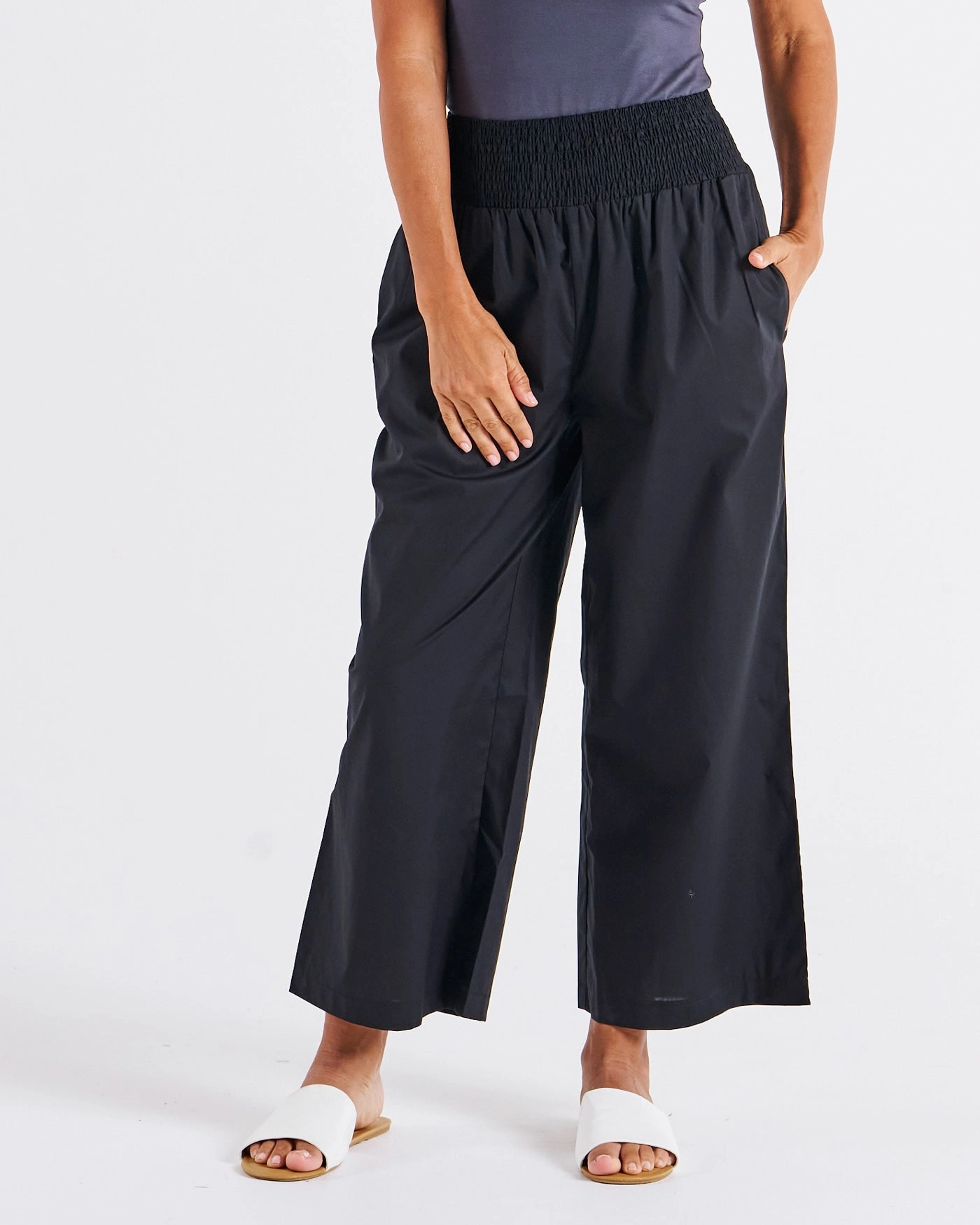 Beach Walk High Waist Betty Basics Sevilla Wide Leg Pant Black