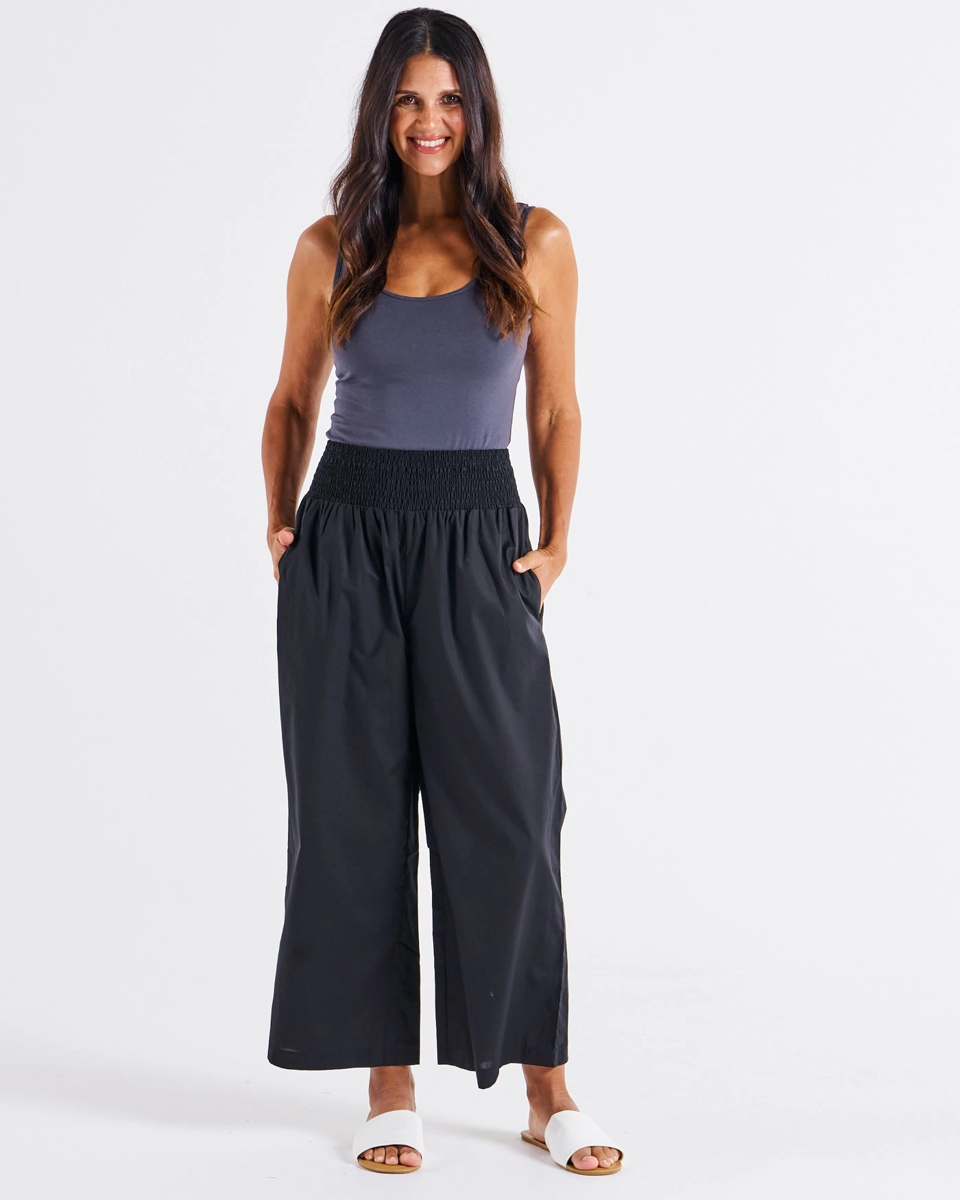 Betty Basics Sevilla Wide Leg Pant Black Sweat Wicking Lining