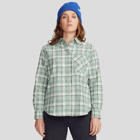 Women's Fyfe L/S Shirt - Deep Forest Plaid Smart Layering Gym Companion