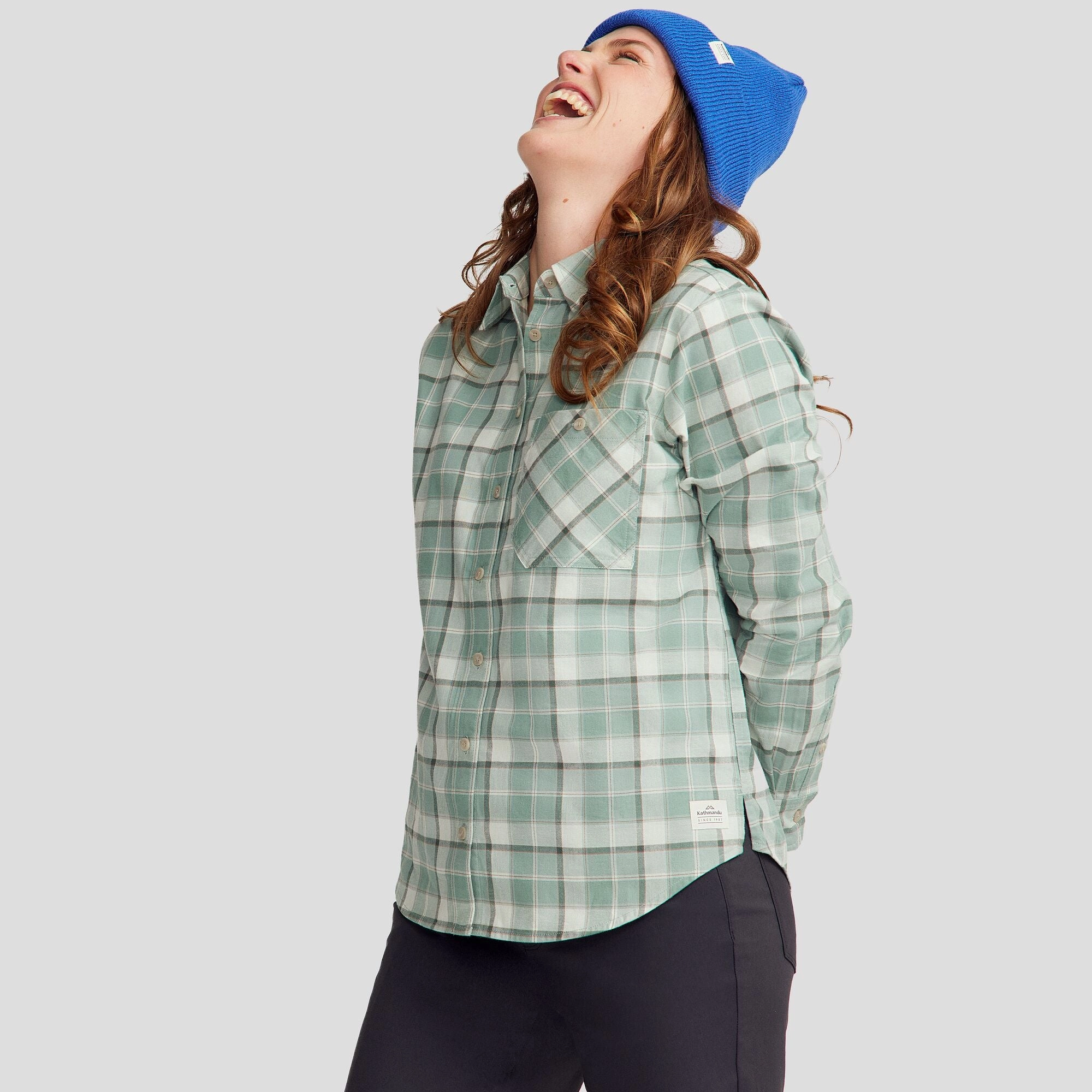 Simple Style Women's Fyfe L/S Shirt - Deep Forest Plaid