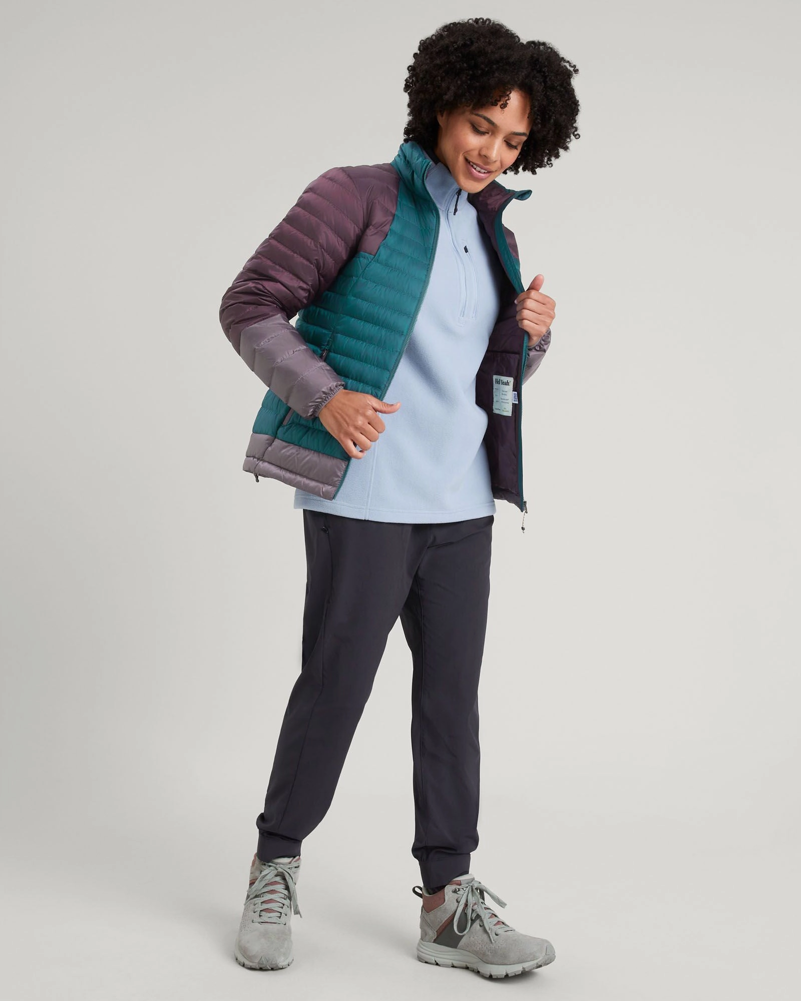 Anti Slip Shoulder Women's Heli R Down Jacket - Deep Lagoon/Jam/Light Quartz