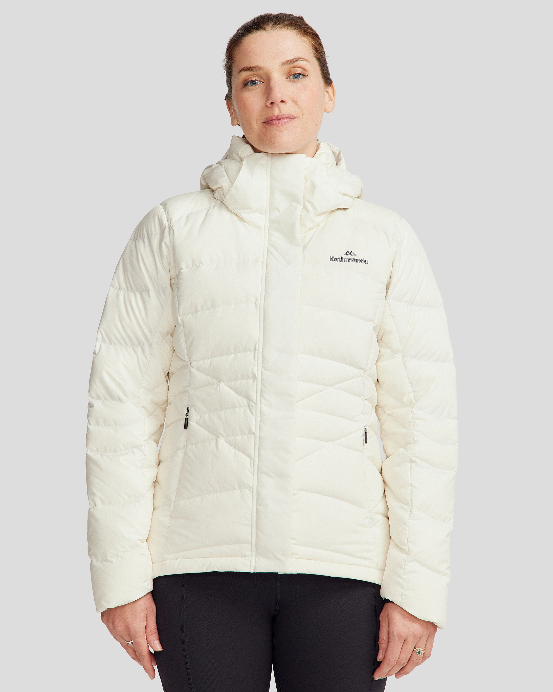 Women's Winterburn Hooded Down Jacket - Natural Four Way Stretch Material Warmth Retention