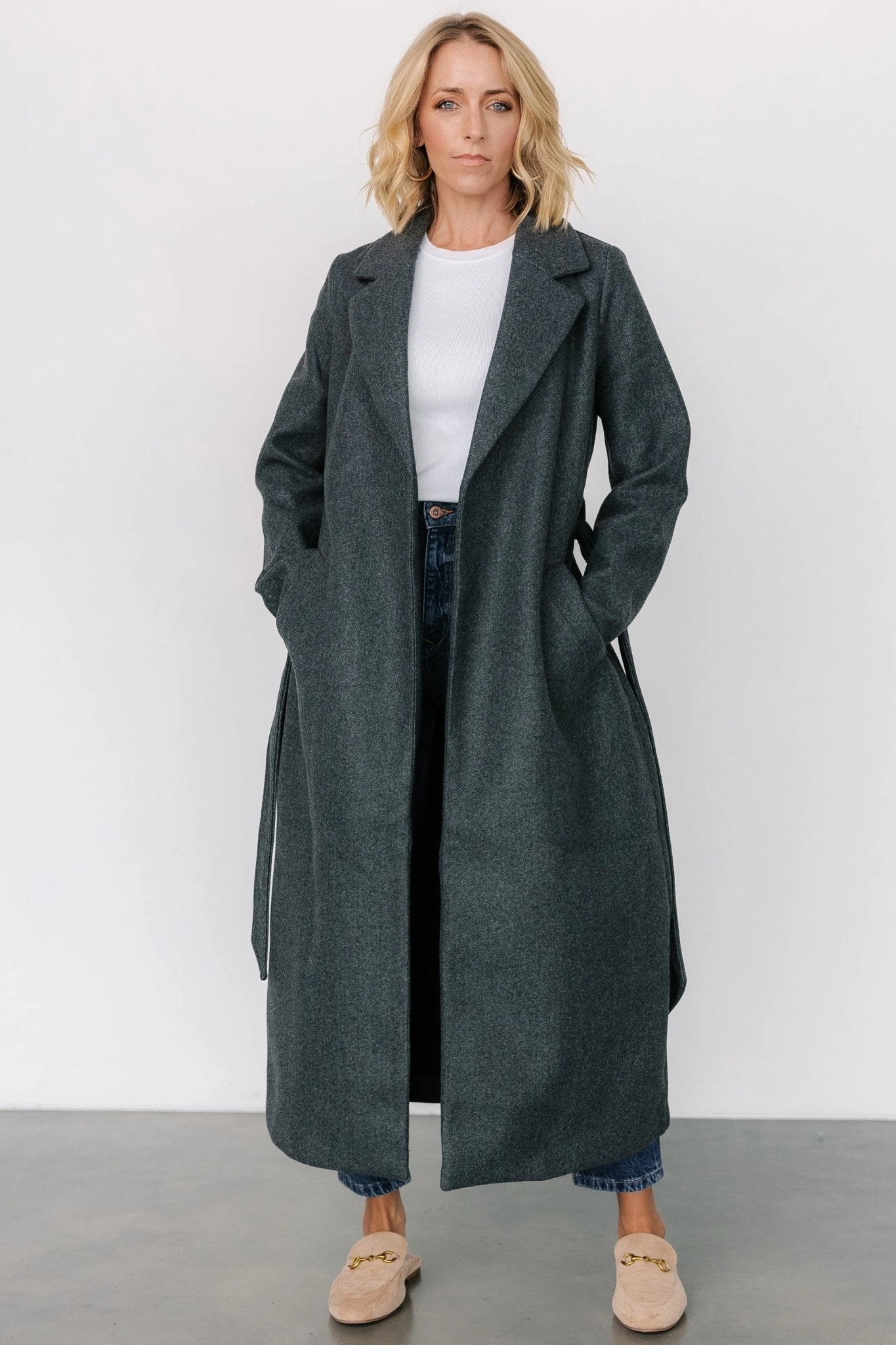 Bonded Hemline Modern Street Glenwood Coat | Dark Gray
