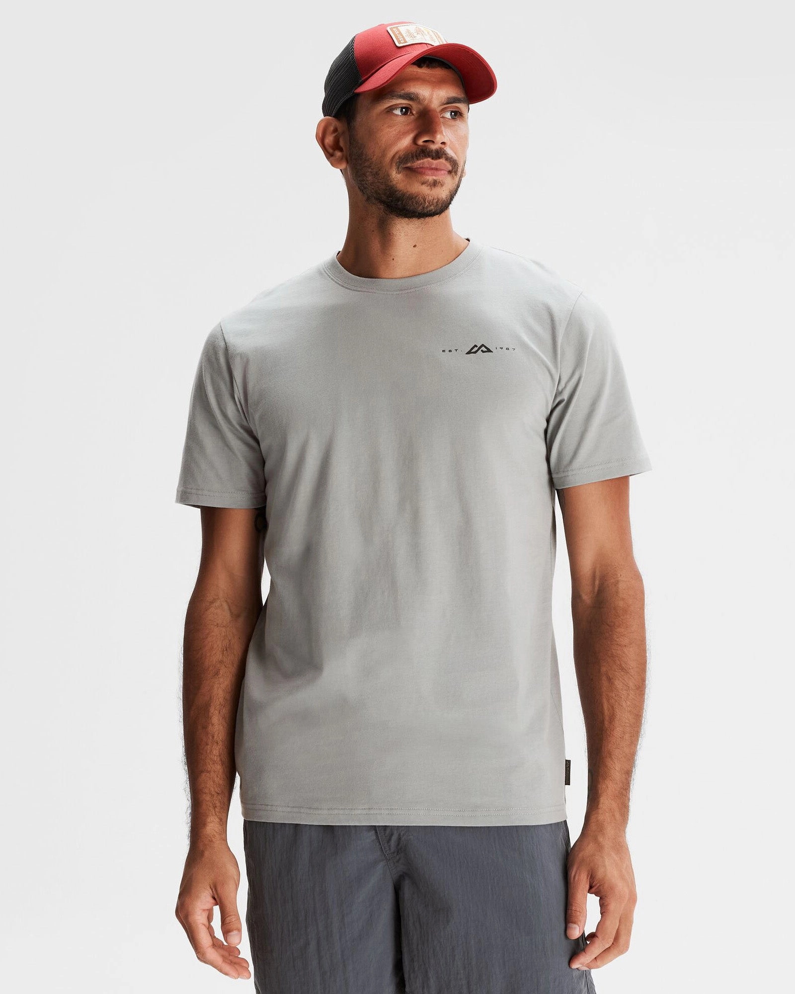 Men's Mountain Rays Organic Cotton T-shirt - Light Moon High Thread Count Cotton WrinkleResistant Cloth