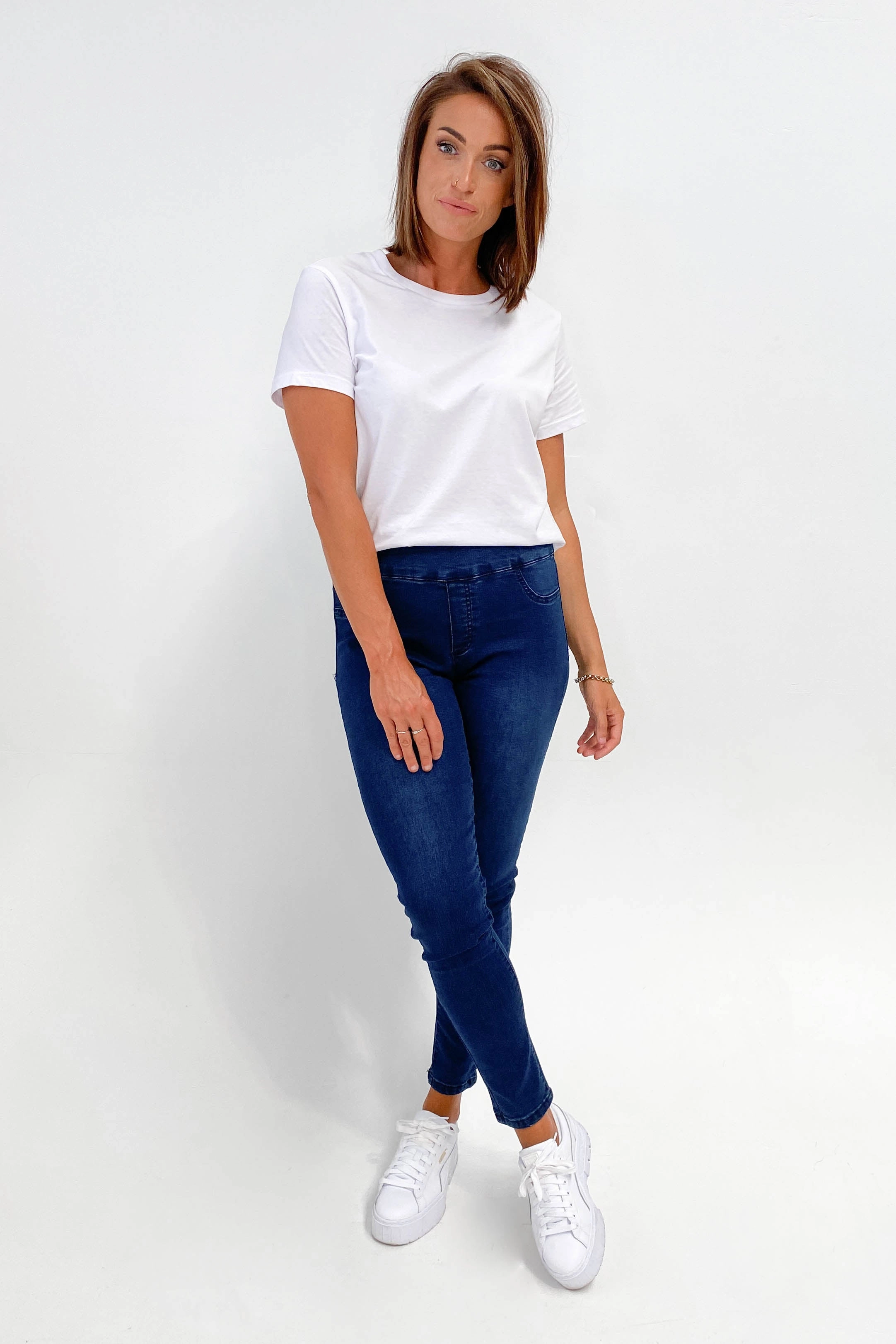 Wakee Denim Moxy Pull On Jean Dark Blue Thermal Comfort Shape Control