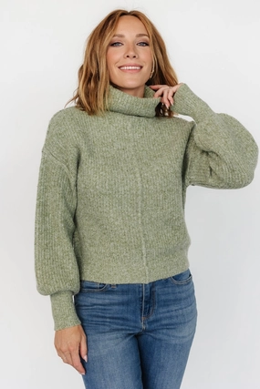 All Season Knitwear Chilly Fit Wear Frannie Knit Turtleneck Sweater | Olive