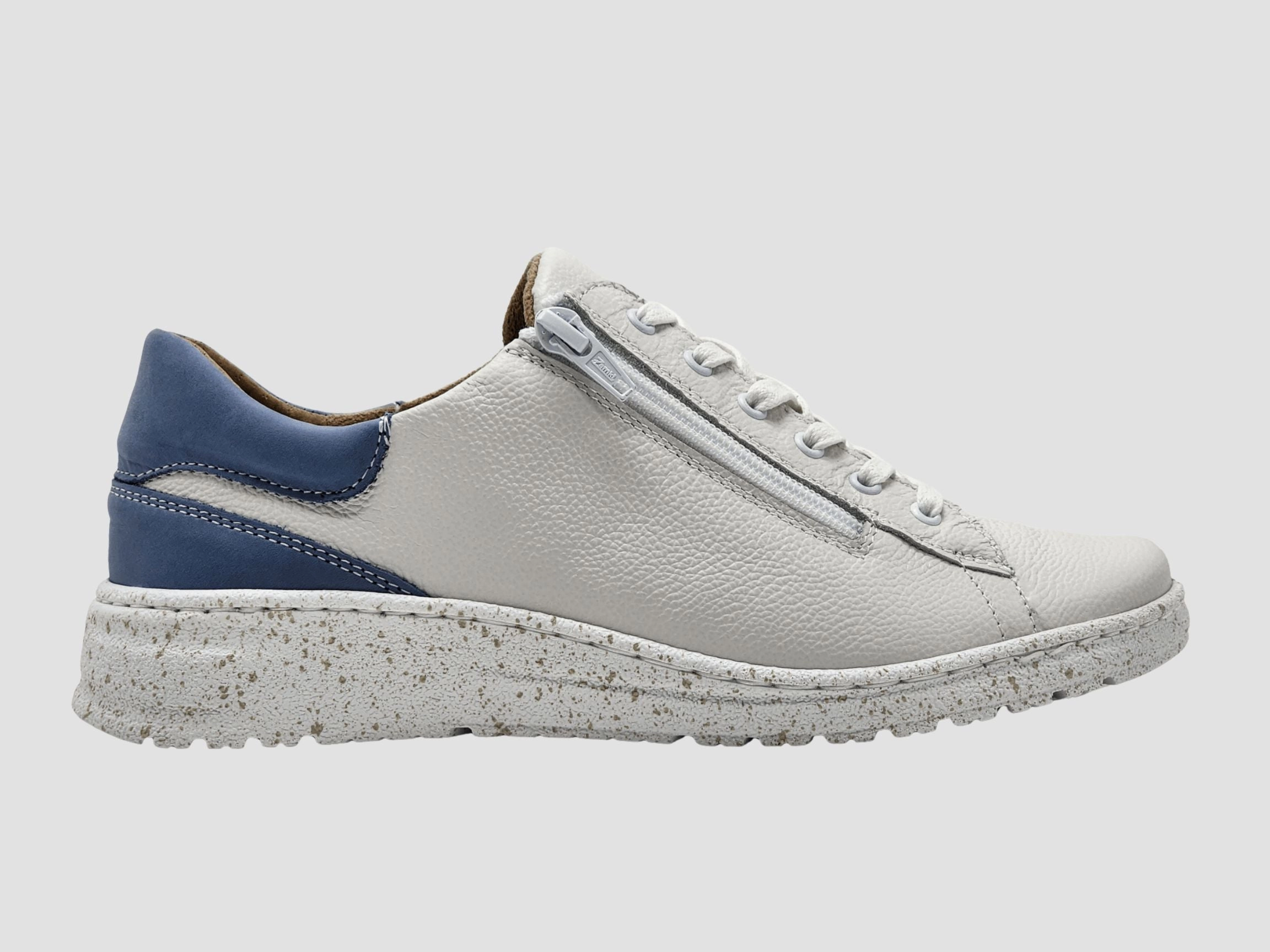 Padded collar design Light cushion Women's Zaya Leather Sneakers - White/Blue