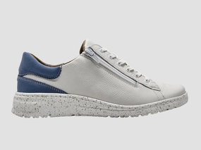 Padded collar design Light cushion Women's Zaya Leather Sneakers - White/Blue