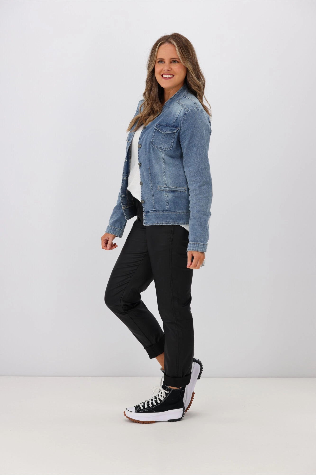 Breezy Layer Option Threadz Maggie Denim Jacket Denim