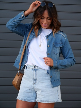 Threadz Military Denim Jacket Denim Eco Friendly Coating